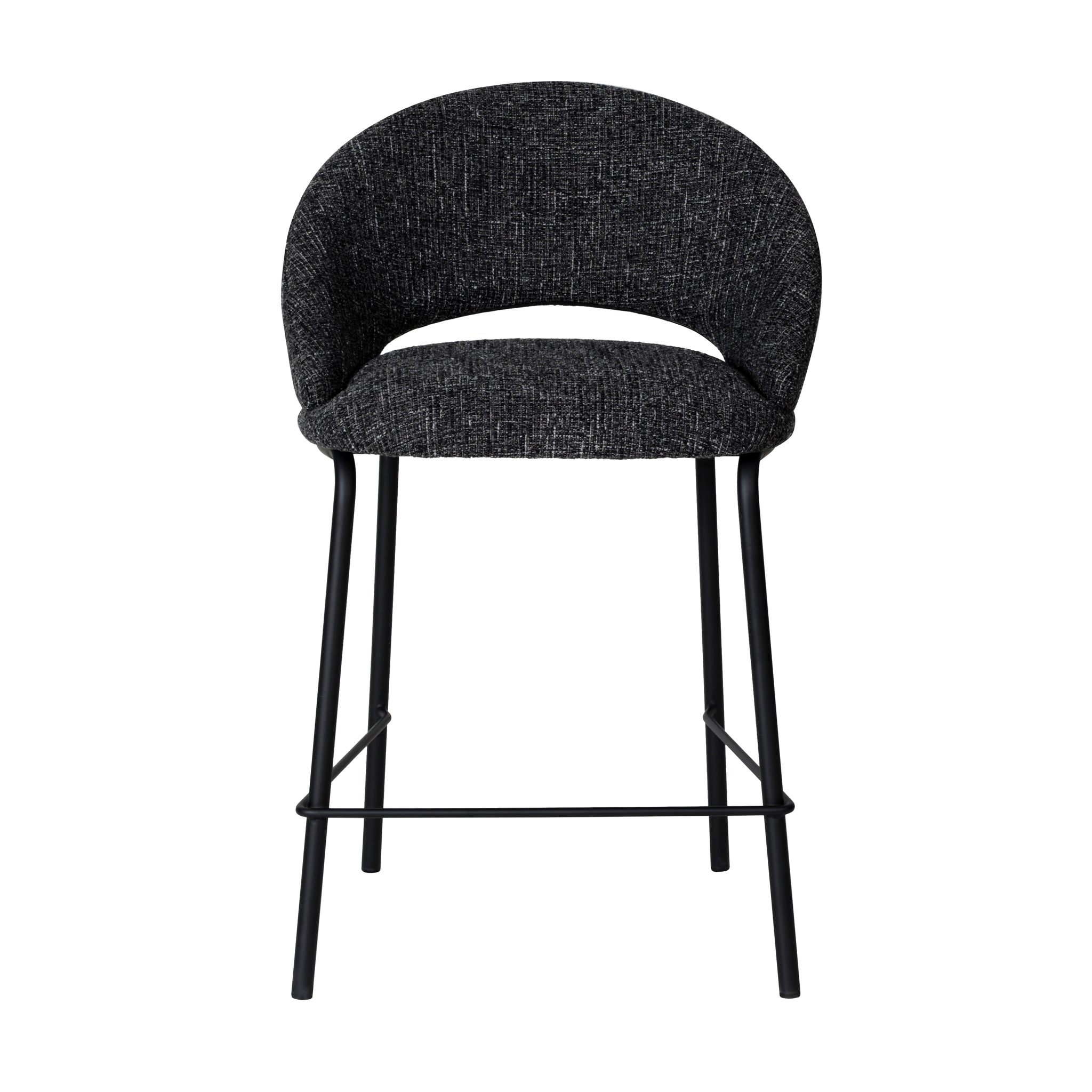 Black Amalfi Bar Stool - Field Charcoal (Set of 2)