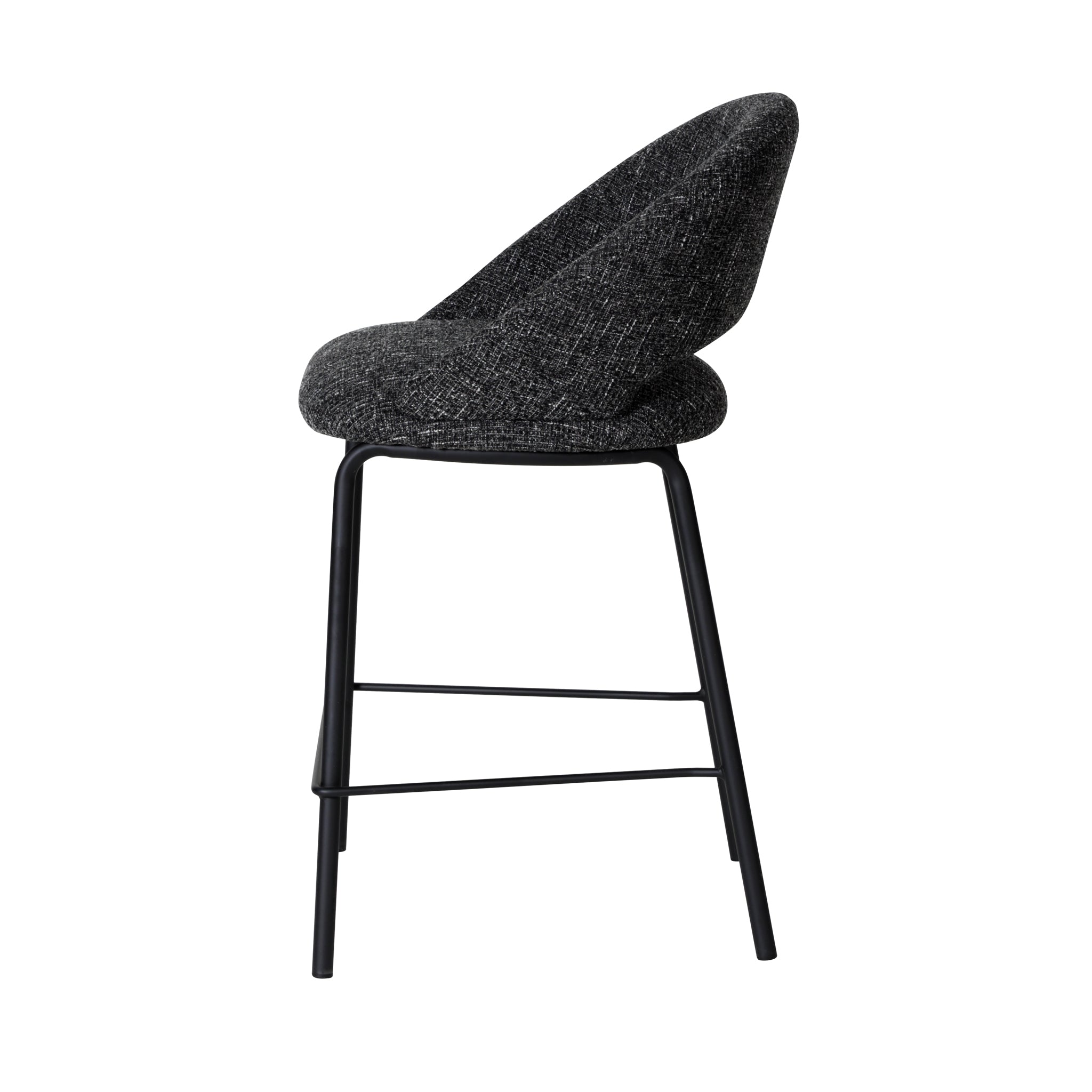 Black Amalfi Bar Stool - Field Charcoal (Set of 2)