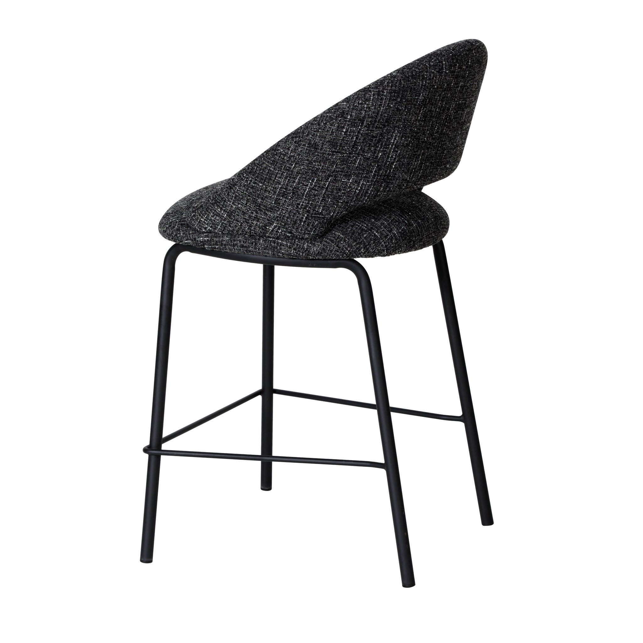 Black Amalfi Bar Stool - Field Charcoal (Set of 2)