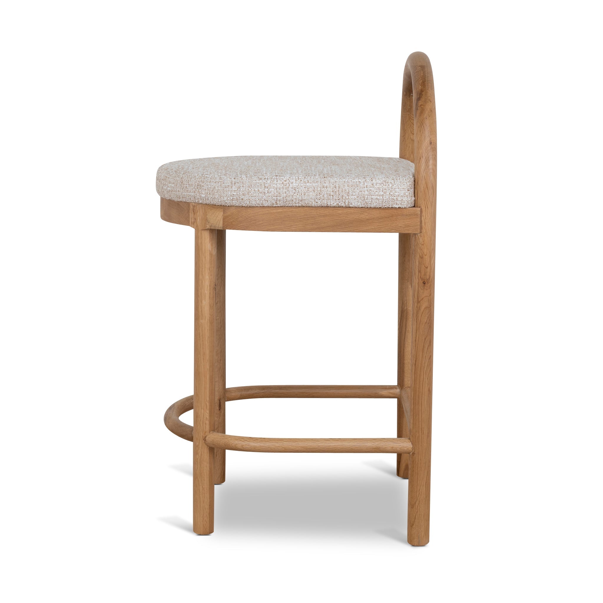 66cm Natural Amalfi Bar Stool - Pale Beige