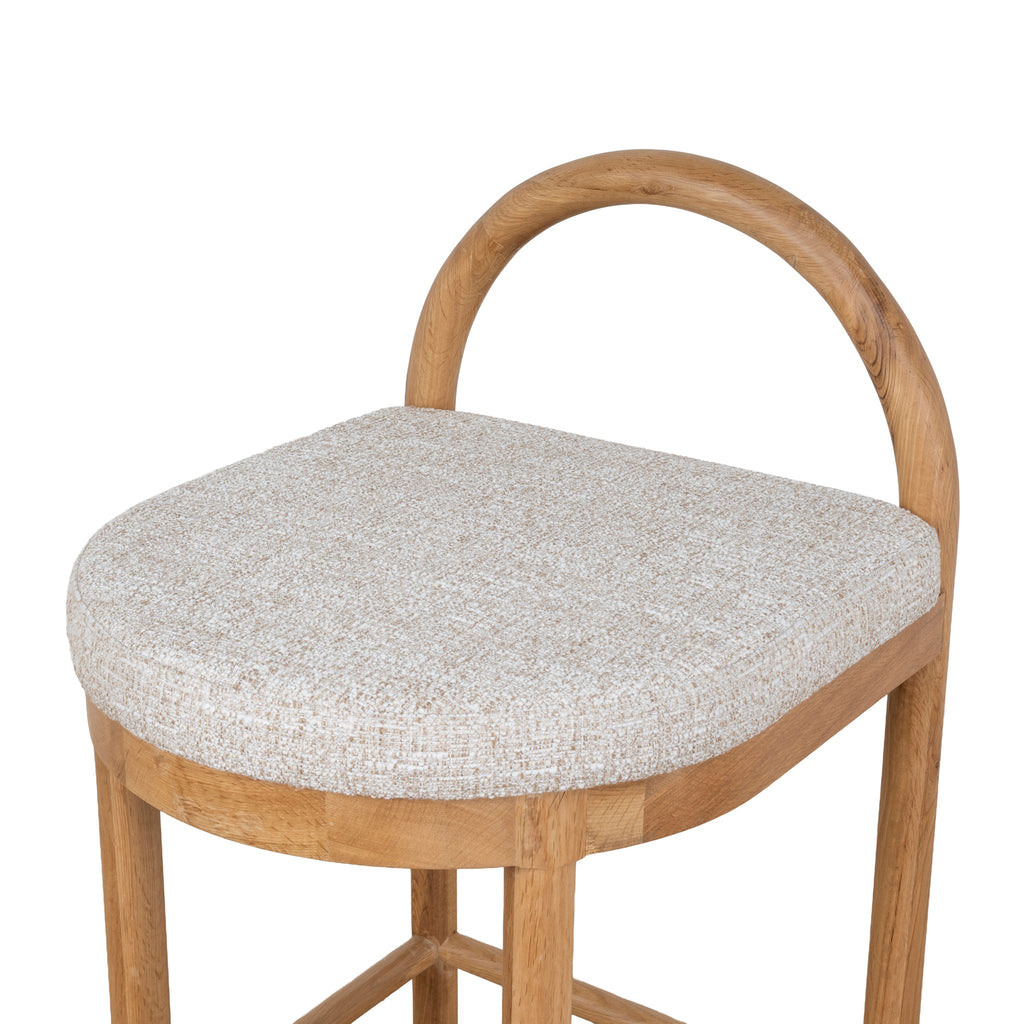 66cm Natural Amalfi Bar Stool - Pale Beige