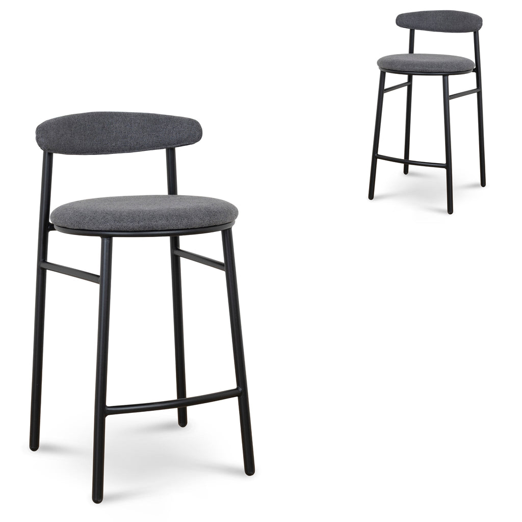 65cm Amalfi Bar Stool - Slate Charcoal (Set of 2)