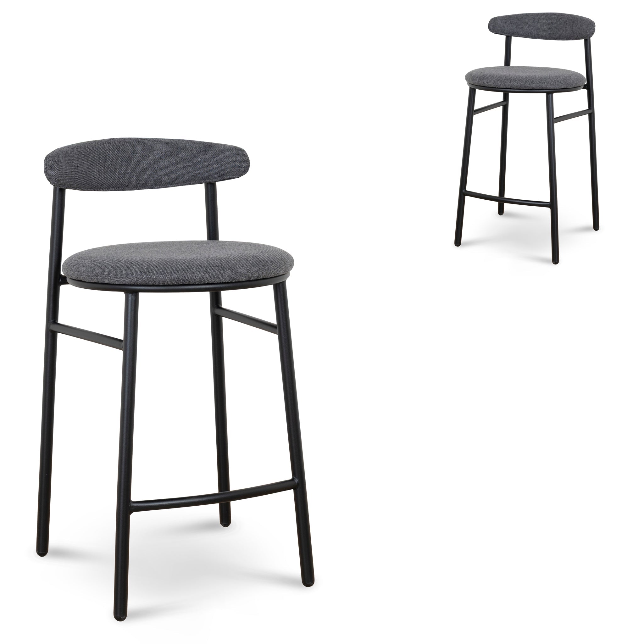 65cm Amalfi Bar Stool - Slate Charcoal (Set of 2)