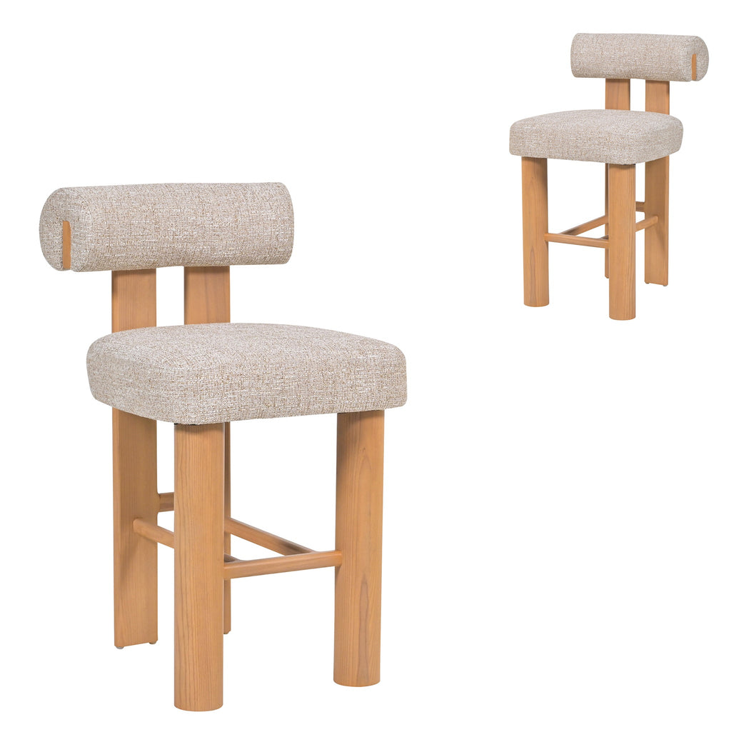 Natural Barstool - Pale Beige (Set of 2)