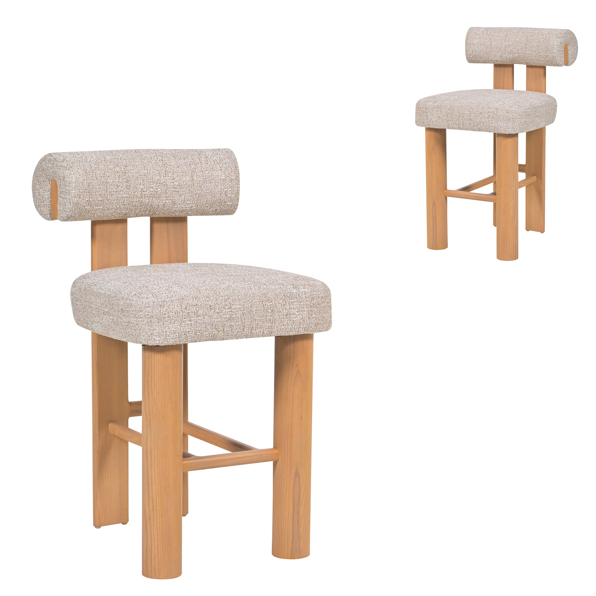 Natural Barstool - Pale Beige (Set of 2)