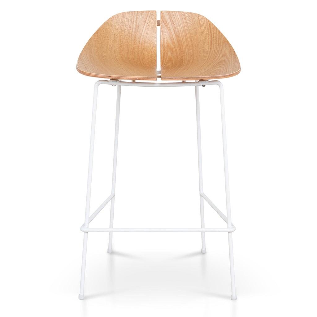 65cm Matte White Amalfi Bar Stool - Natural