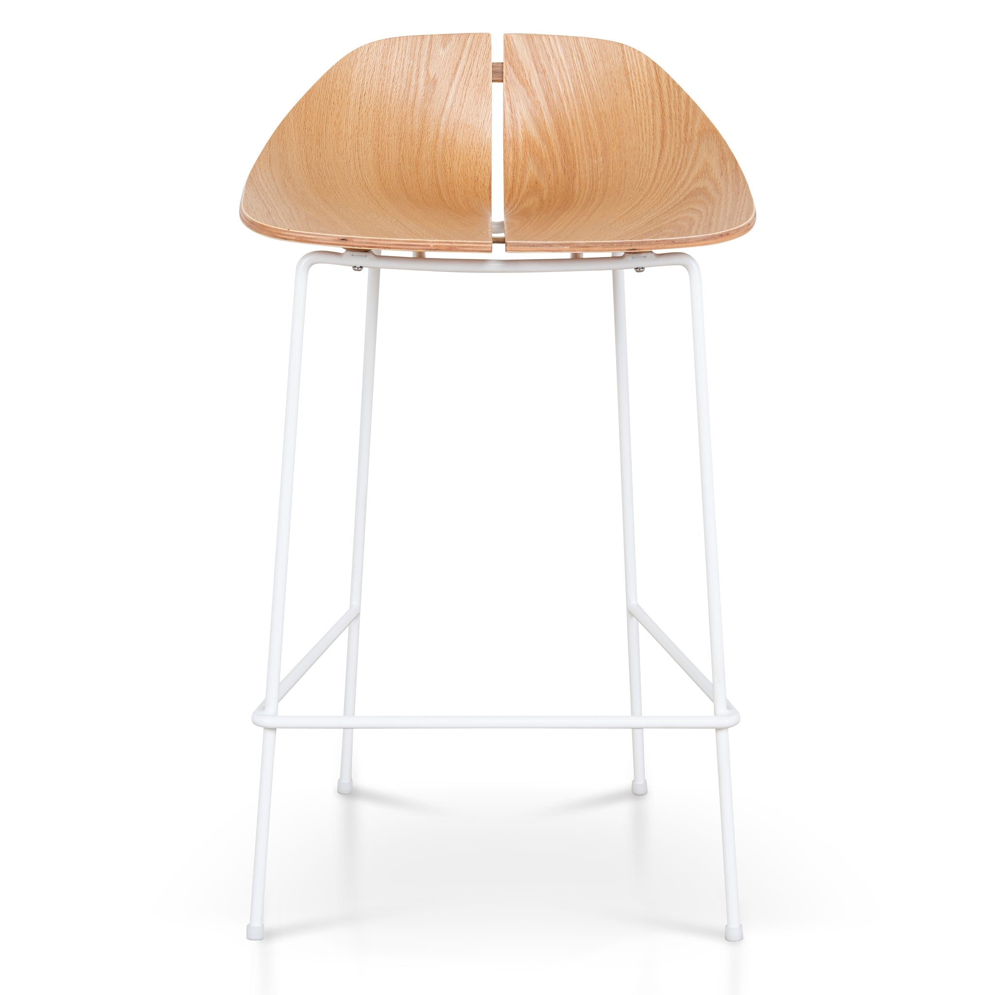 65cm Matte White Amalfi Bar Stool - Natural