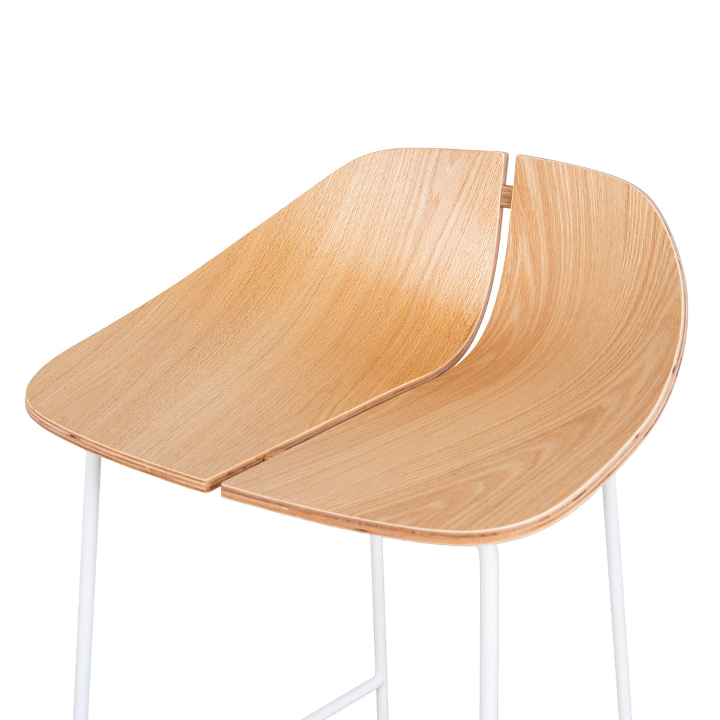 65cm Matte White Amalfi Bar Stool - Natural