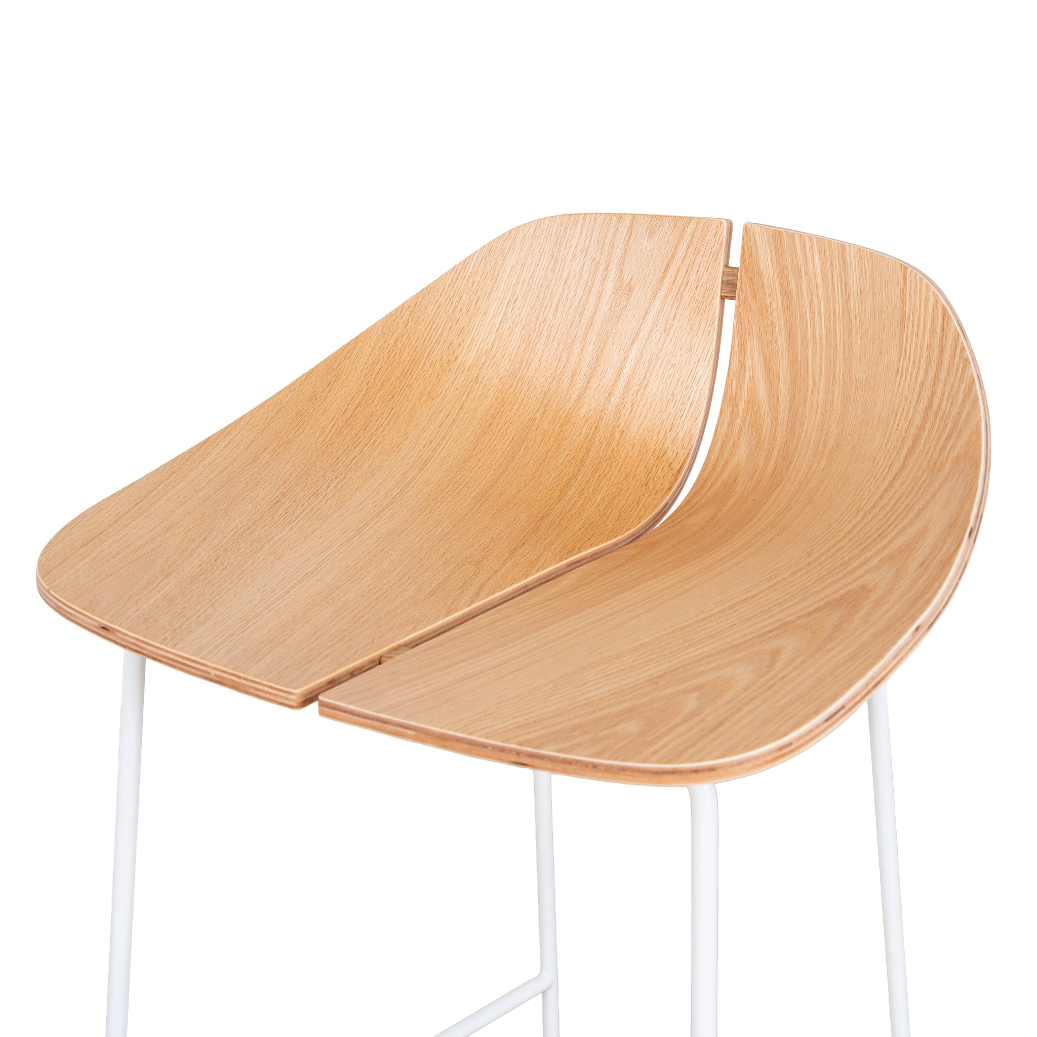 65cm Matte White Amalfi Bar Stool - Natural