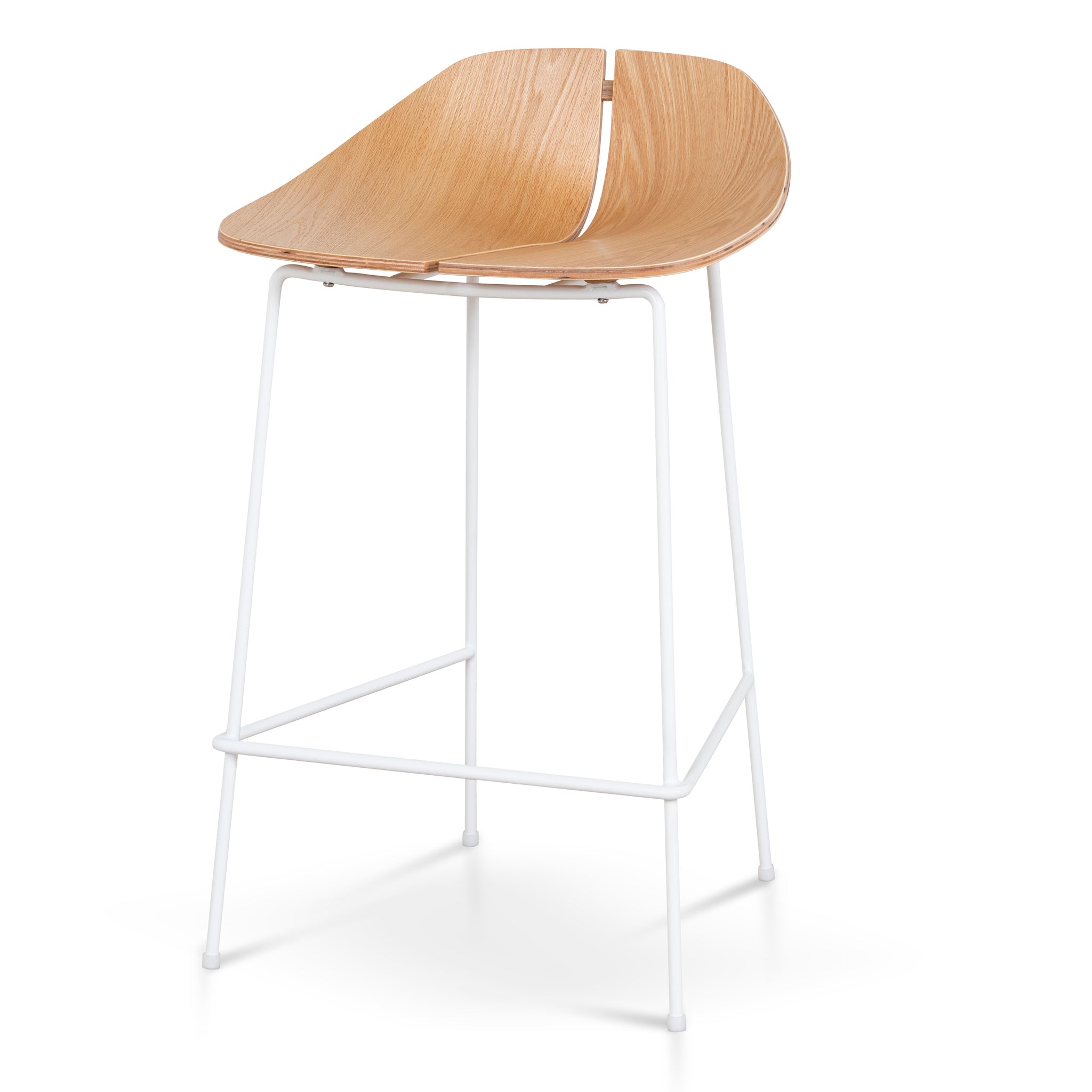 65cm Matte White Amalfi Bar Stool - Natural