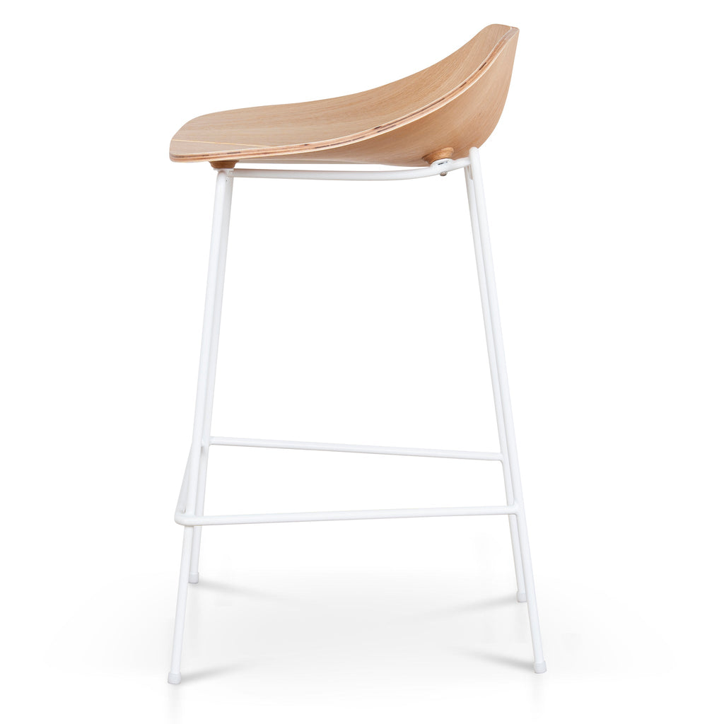65cm Matte White Amalfi Bar Stool - Natural