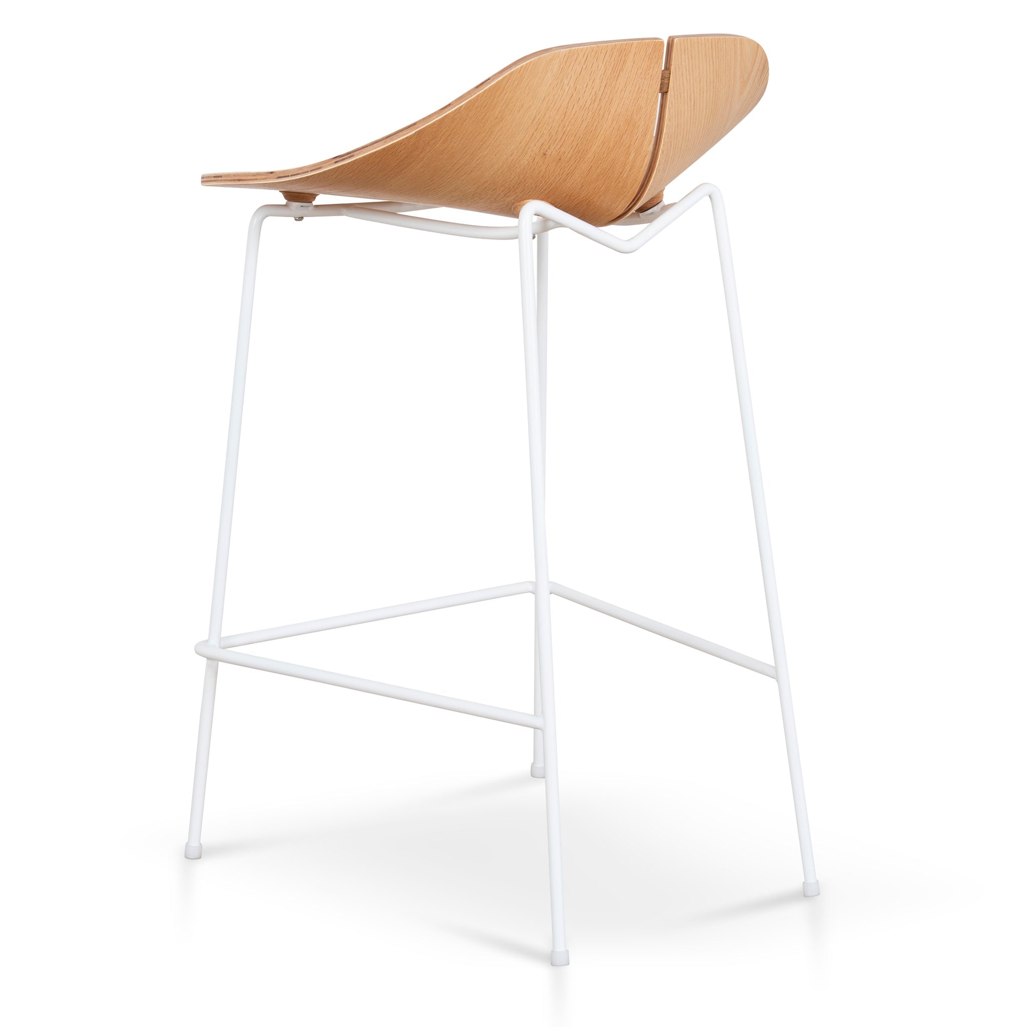 65cm Matte White Amalfi Bar Stool - Natural