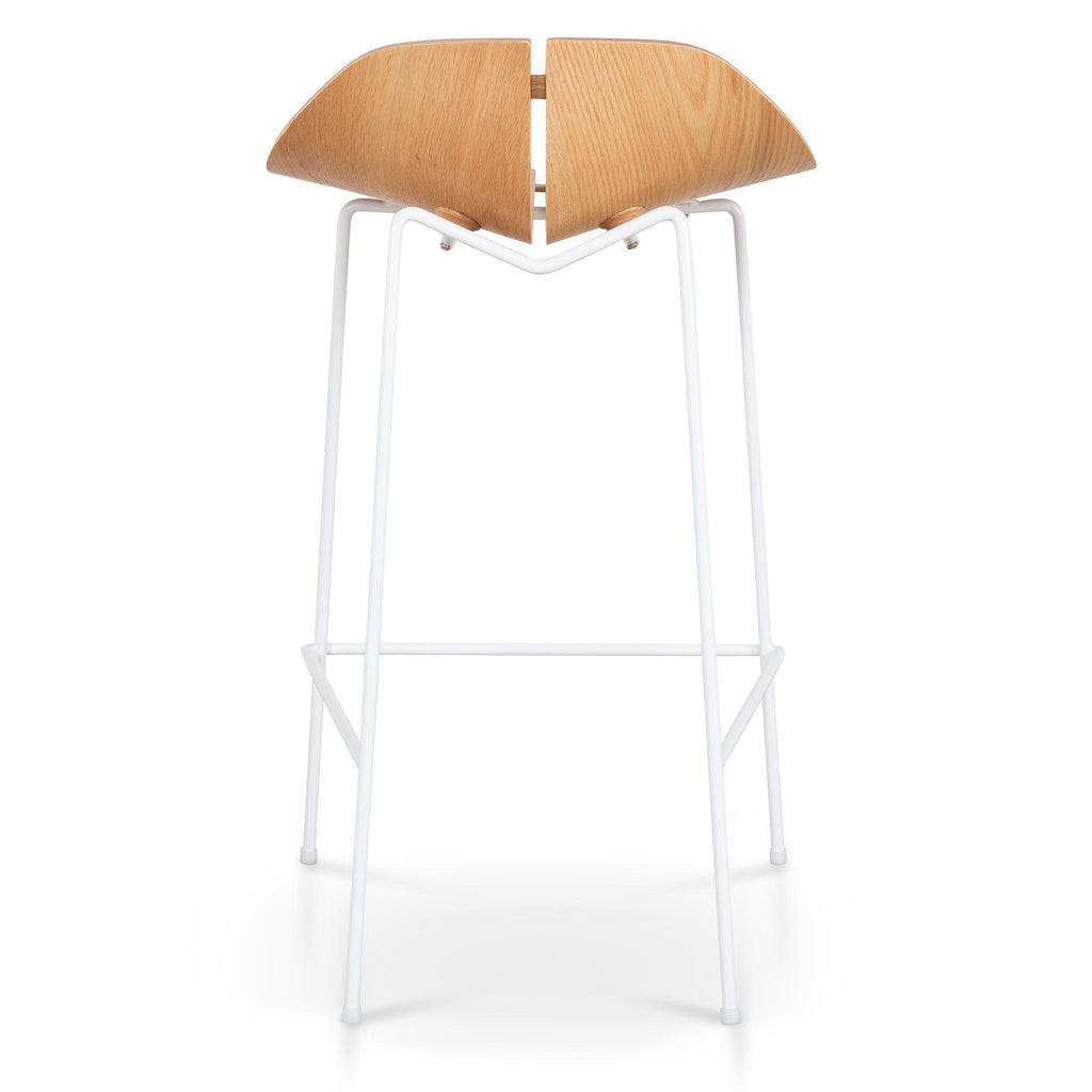 65cm Matte White Amalfi Bar Stool - Natural