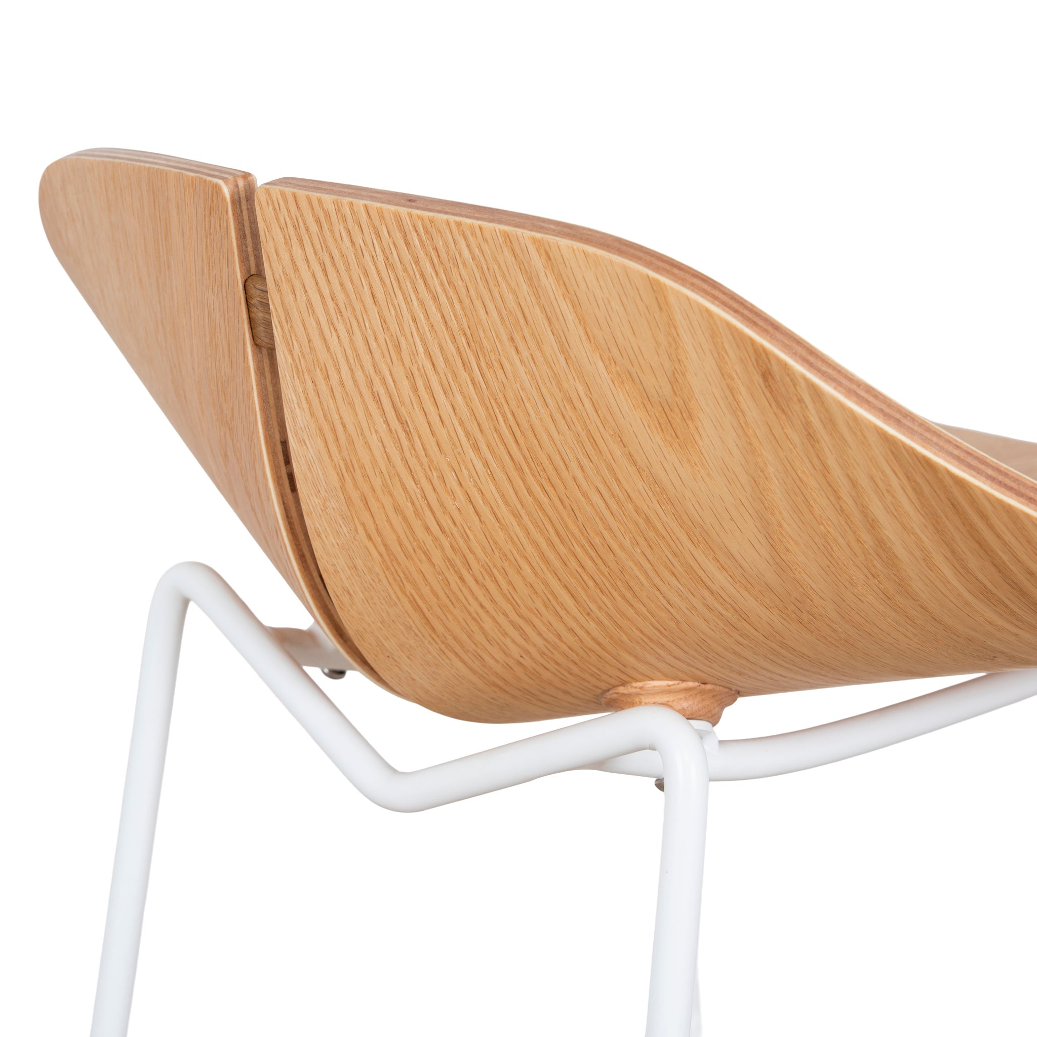 65cm Matte White Amalfi Bar Stool - Natural