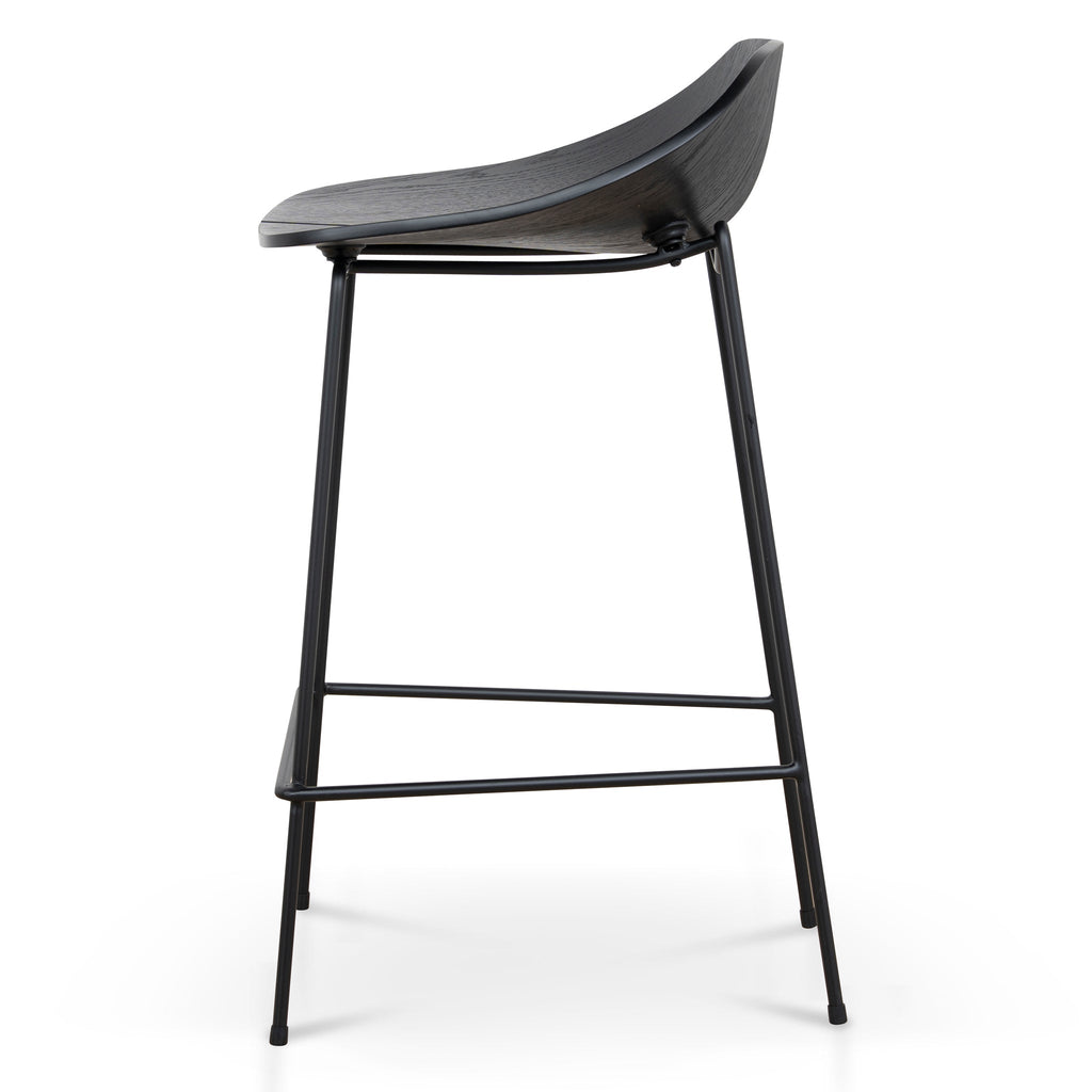 65cm Amalfi Bar Stool - Full Black