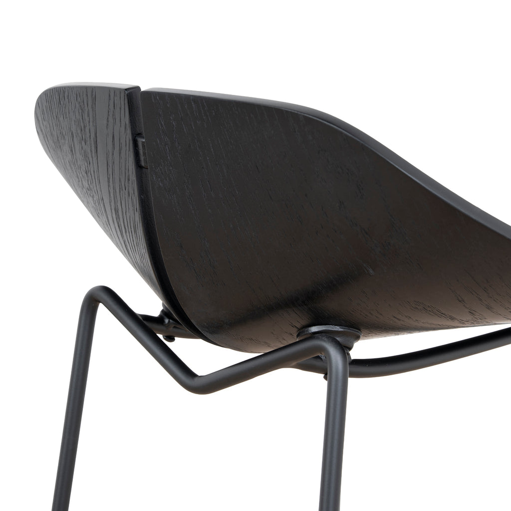 65cm Amalfi Bar Stool - Full Black
