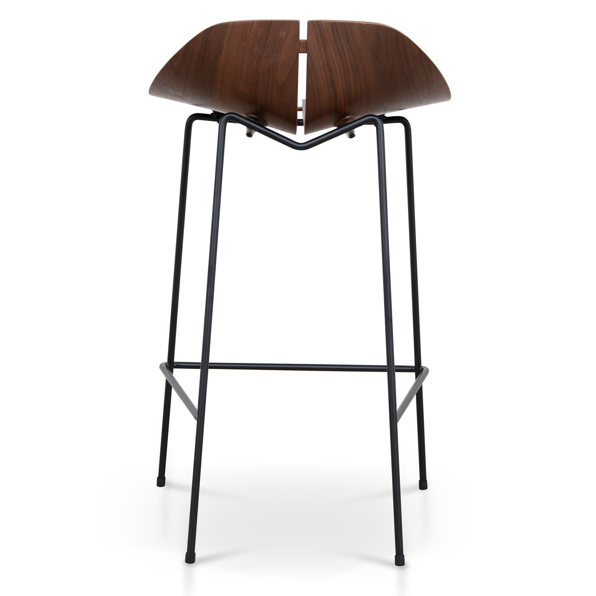 65cm Matte Black Amalfi Bar Stool - Walnut