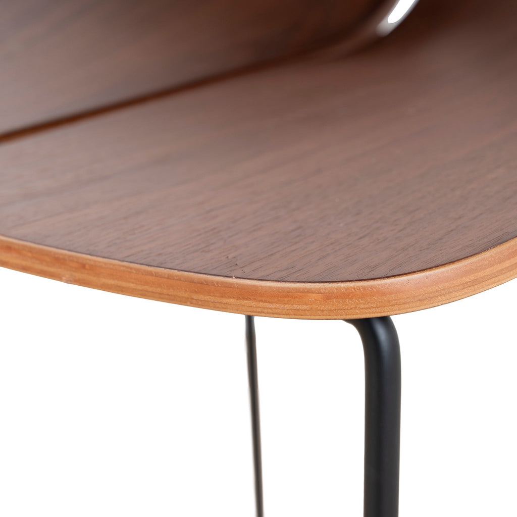 65cm Matte Black Amalfi Bar Stool - Walnut