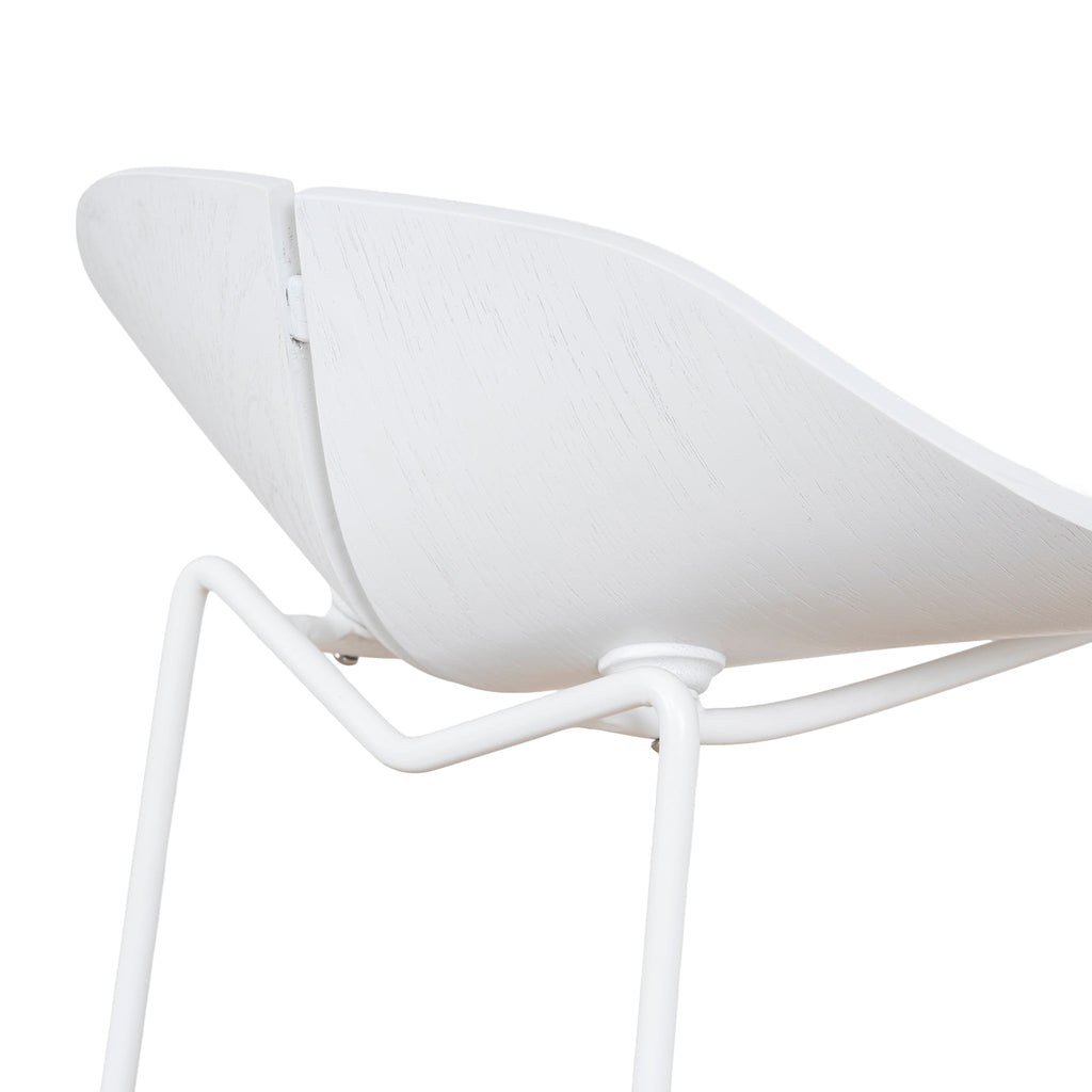65cm Amalfi Bar Stool - Full White