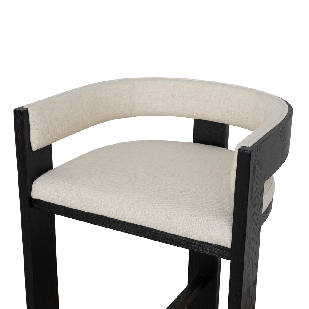 Black ELM Barstool - Dawn Beige