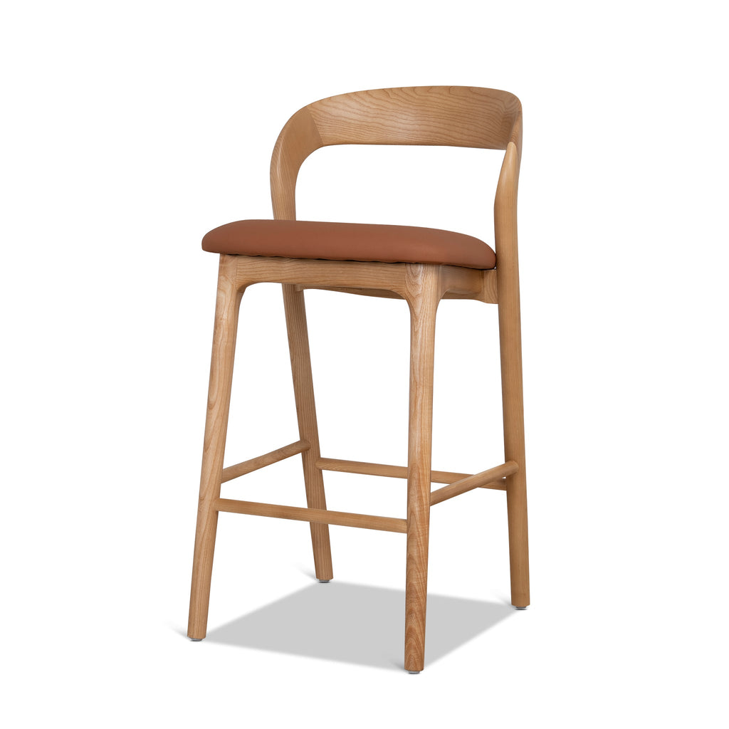 65cm Natural Amalfi Bar Stool - Naxos Tan