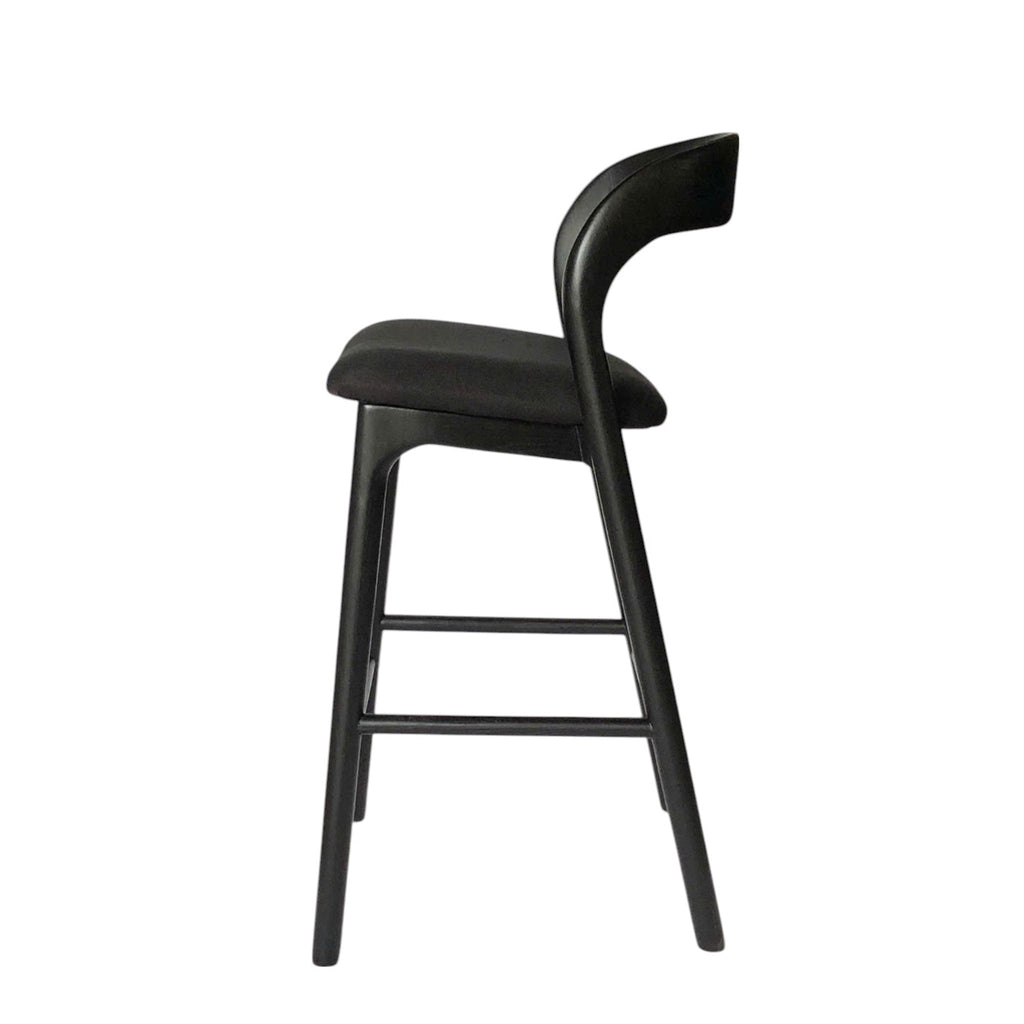 65cm Amalfi Bar Stool - Full Black