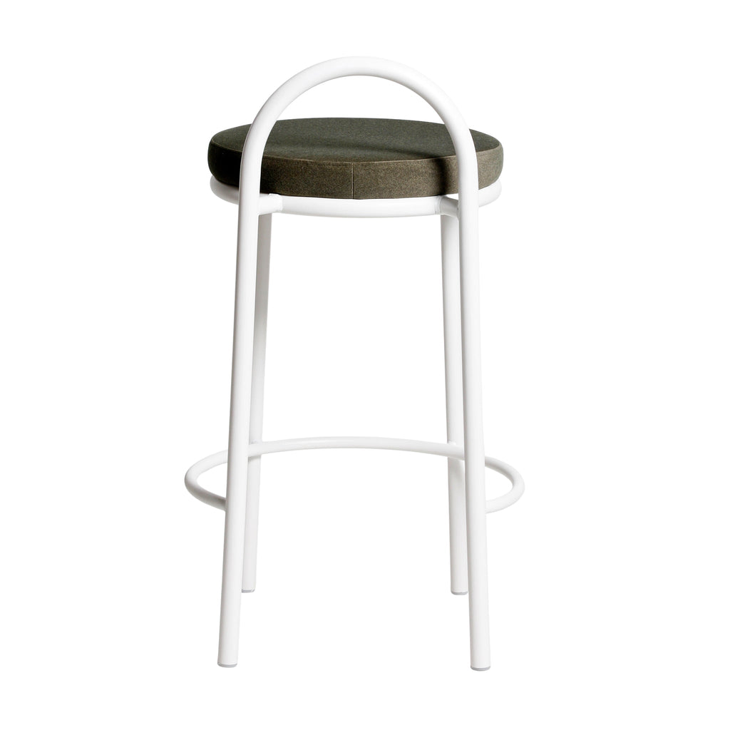 65cm White Frame Amalfi Bar Stool - Dark Moss Green (Set of 2)