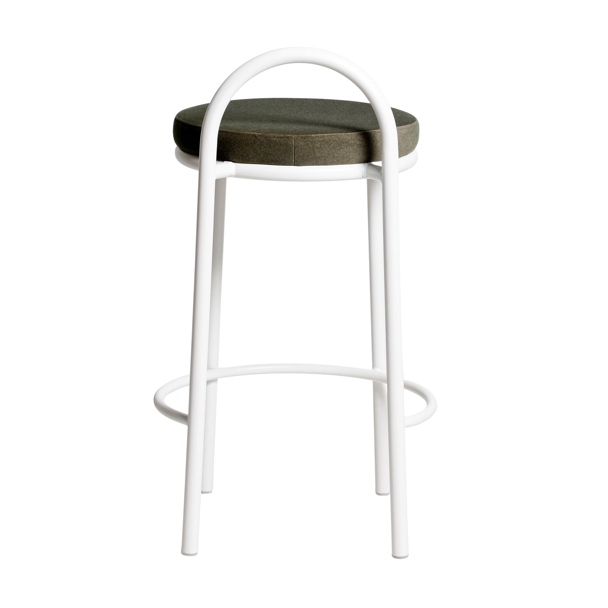 65cm White Frame Amalfi Bar Stool - Dark Moss Green (Set of 2)