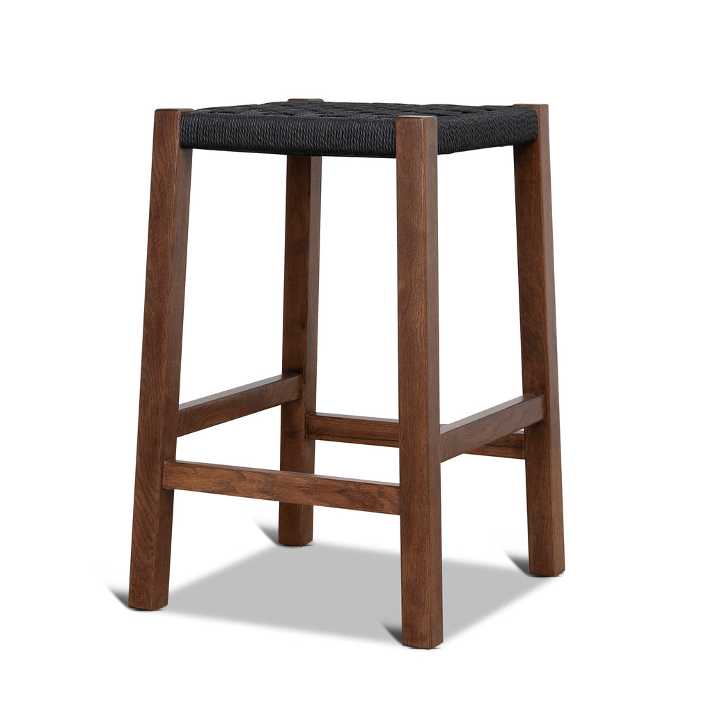 65cm Rattan Amalfi Bar Stool - Walnut