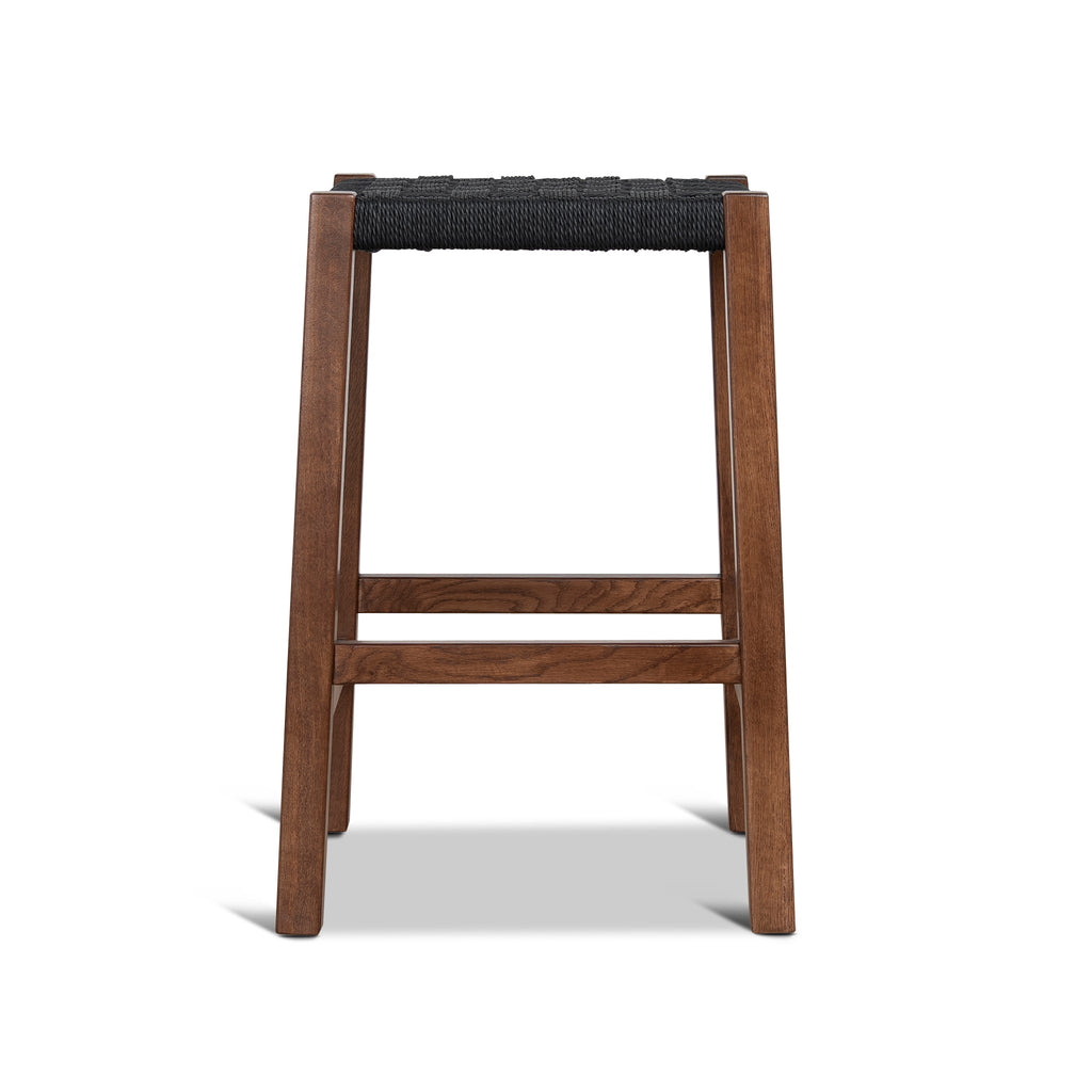 65cm Rattan Amalfi Bar Stool - Walnut