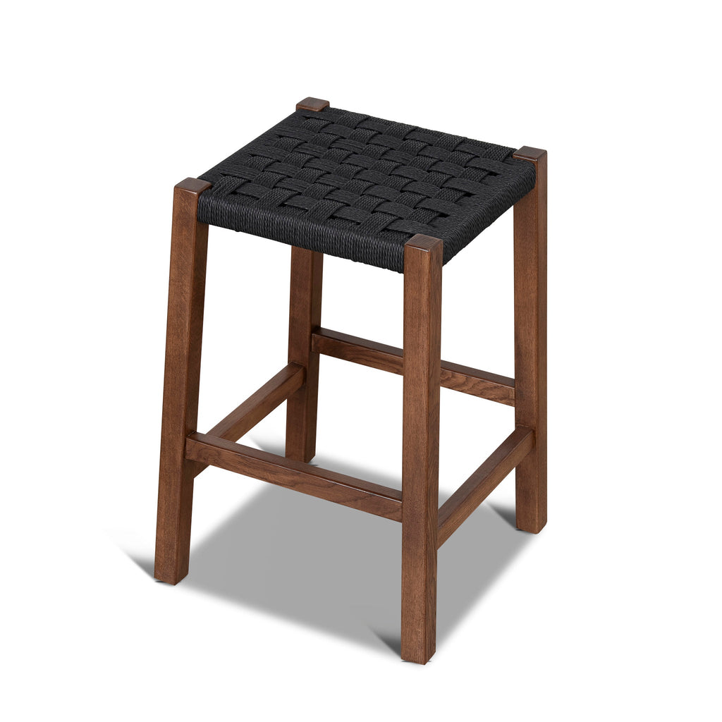 65cm Rattan Amalfi Bar Stool - Walnut
