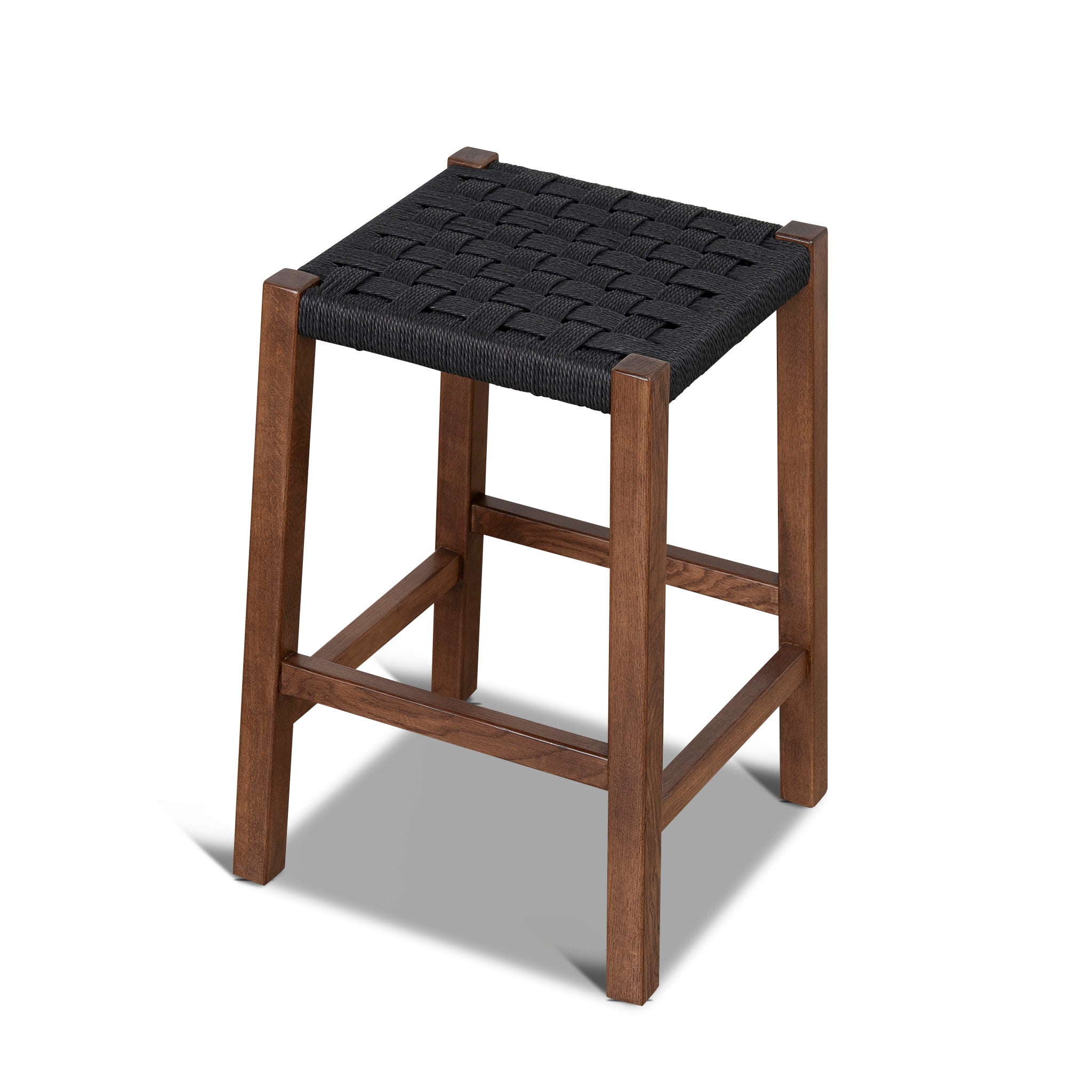 65cm Rattan Amalfi Bar Stool - Walnut