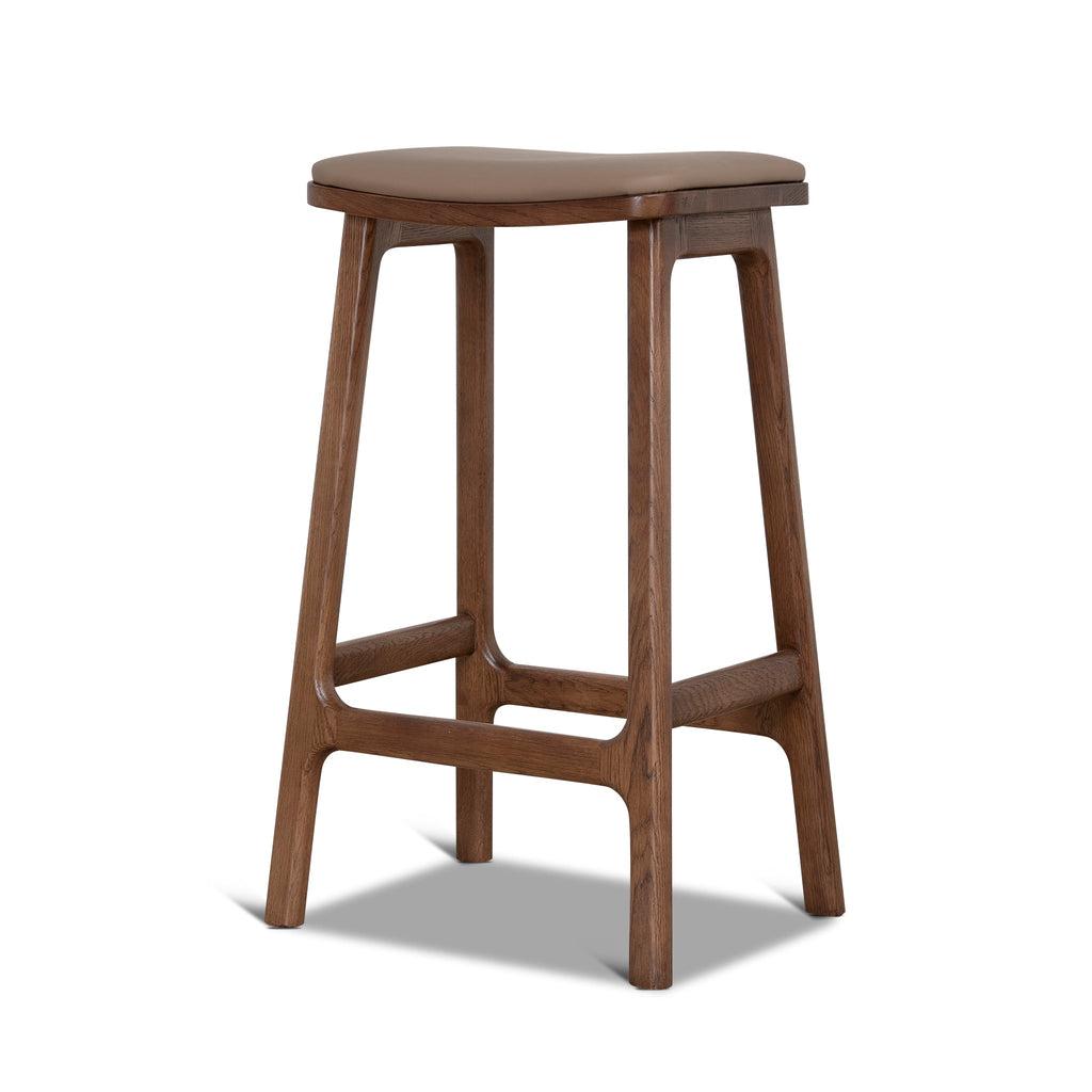67cm Walnut Amalfi Bar Stool - Mocha Brown