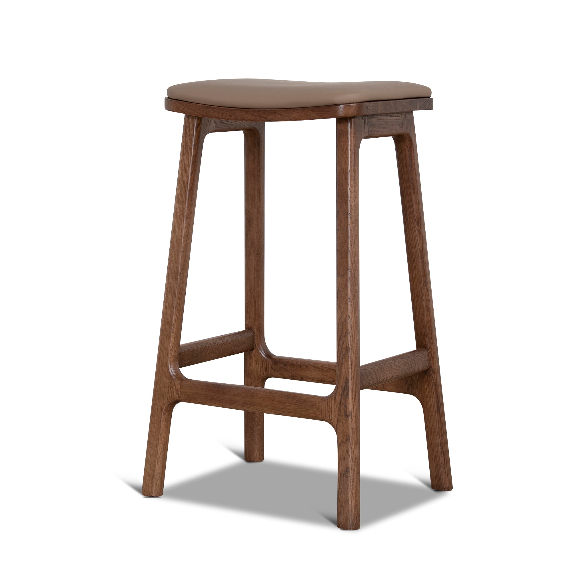 67cm Walnut Amalfi Bar Stool - Mocha Brown