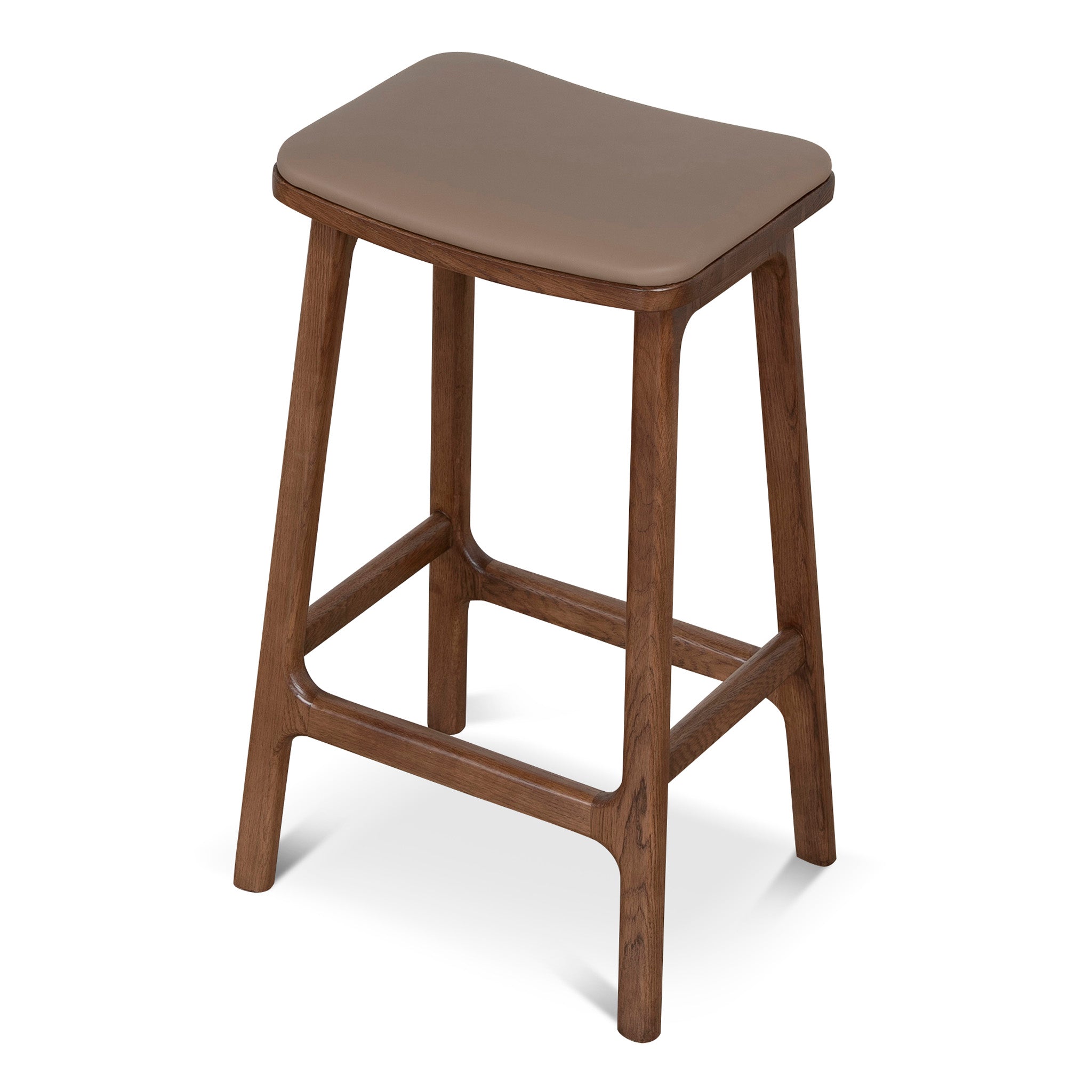 67cm Walnut Amalfi Bar Stool - Mocha Brown