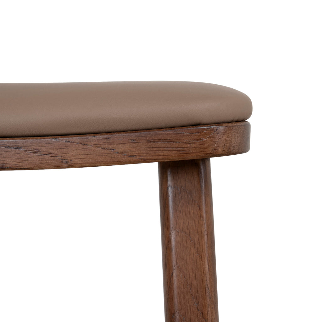 67cm Walnut Amalfi Bar Stool - Mocha Brown