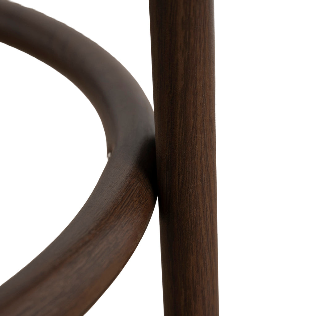 Walnut Barstool - Burgundy Stripe