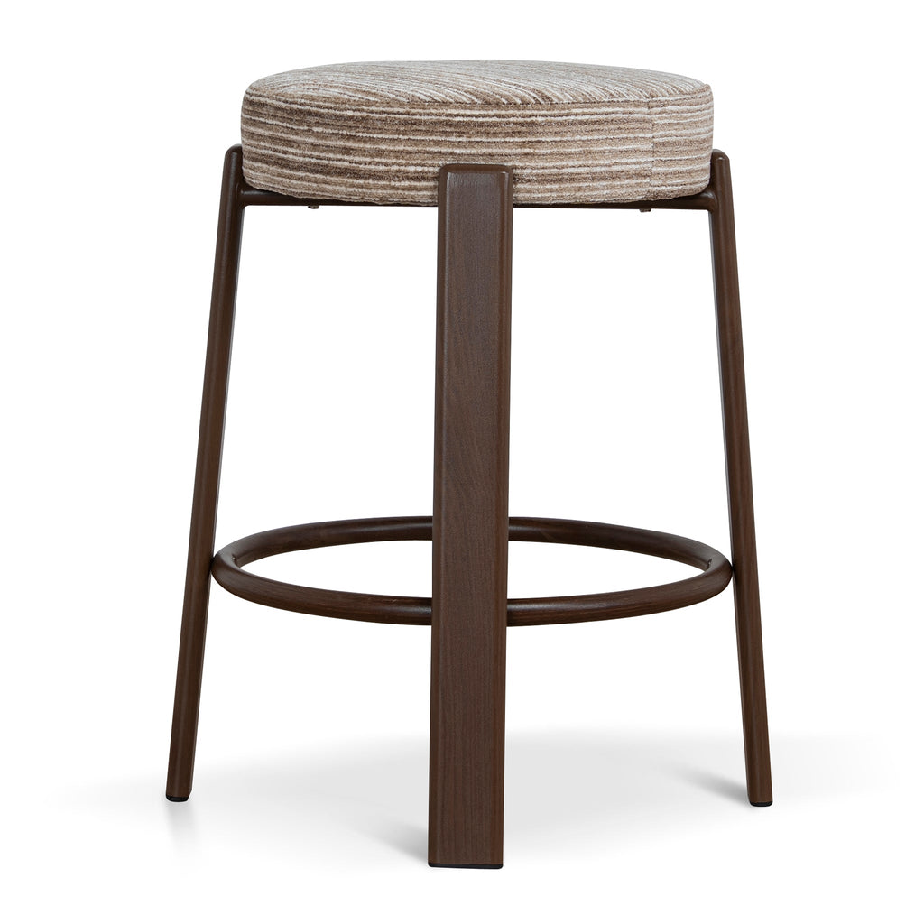 Walnut Barstool - Coconut Stripe