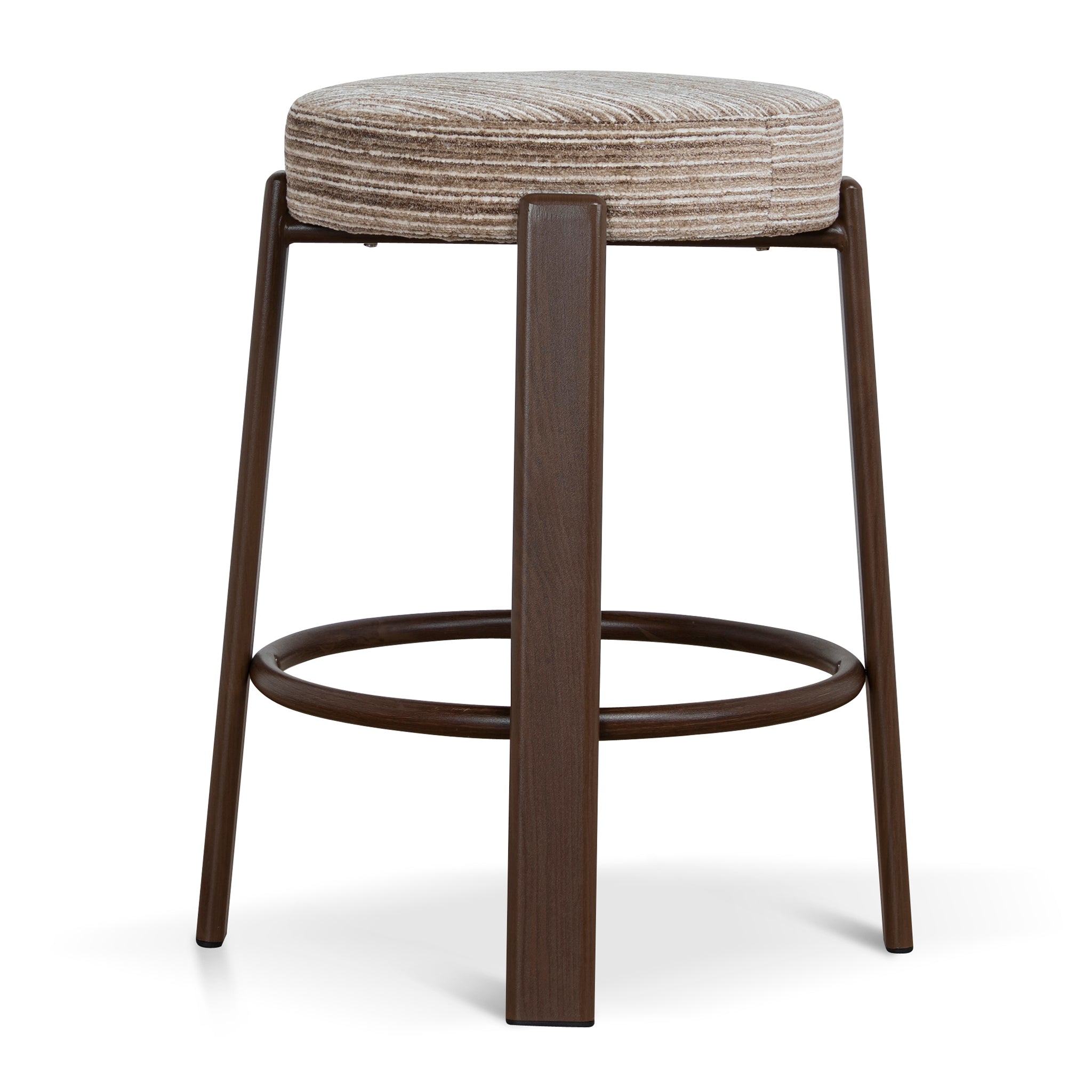 Walnut Barstool - Coconut Stripe