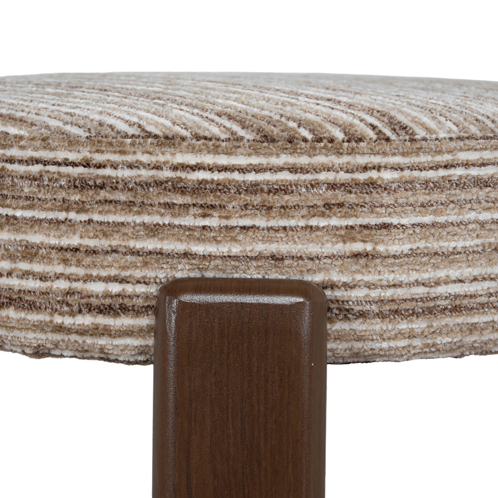 Walnut Barstool - Coconut Stripe