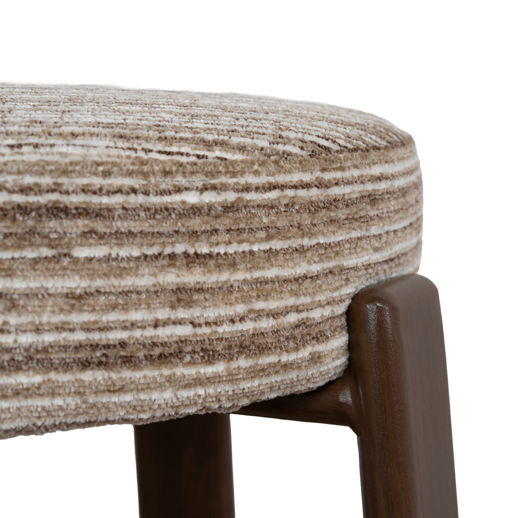 Walnut Barstool - Coconut Stripe