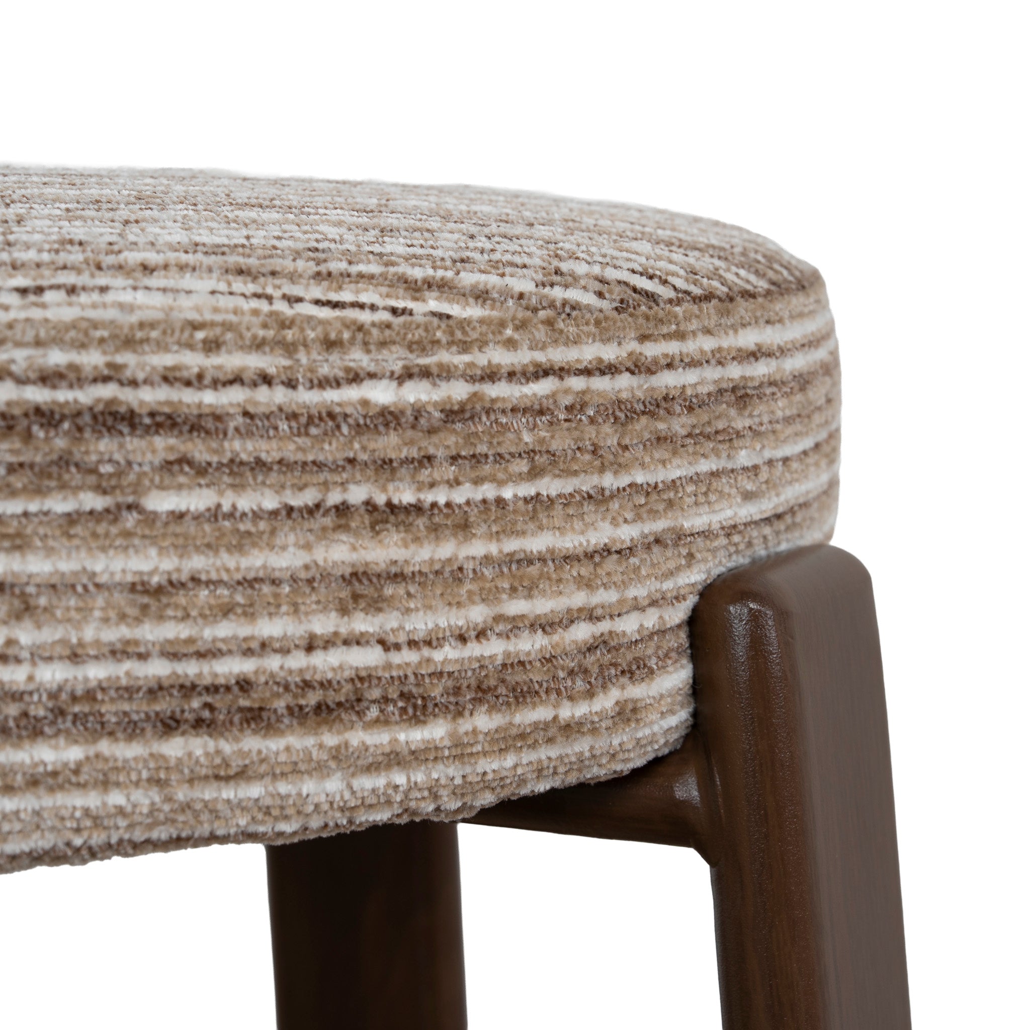 Walnut Barstool - Coconut Stripe