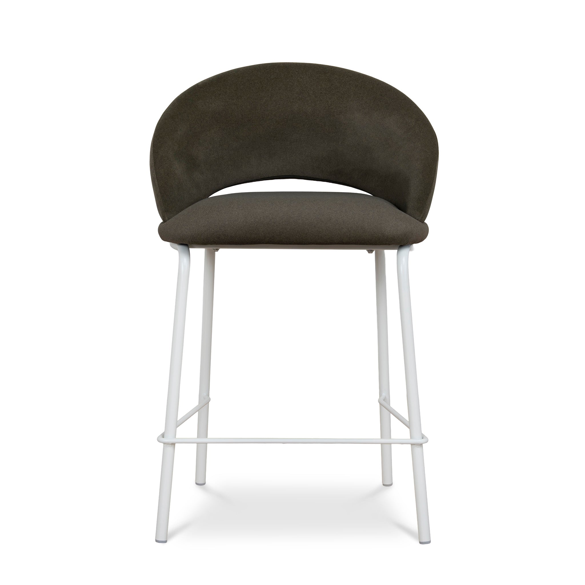 White Amalfi Bar Stool - Dark Moss Green (Set of 2)