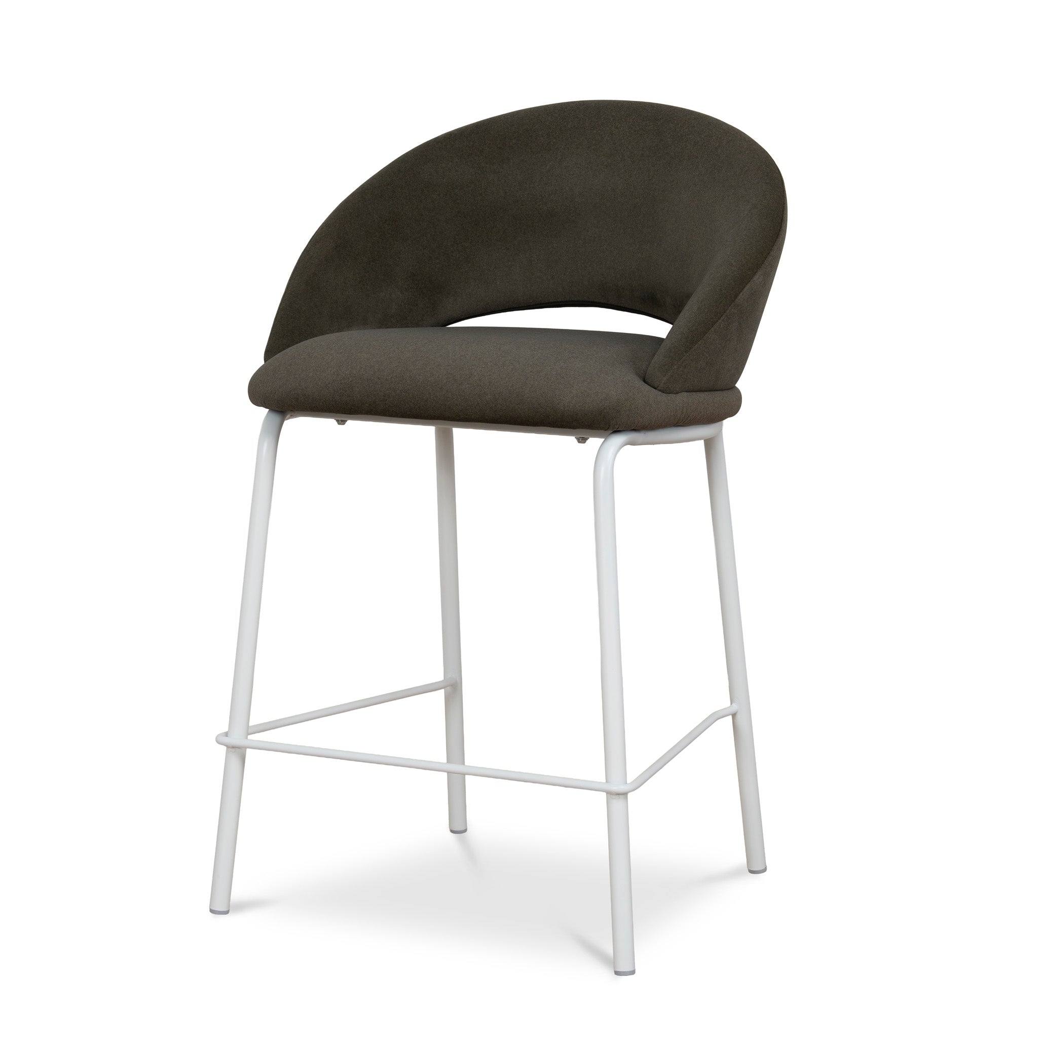 White Amalfi Bar Stool - Dark Moss Green (Set of 2)