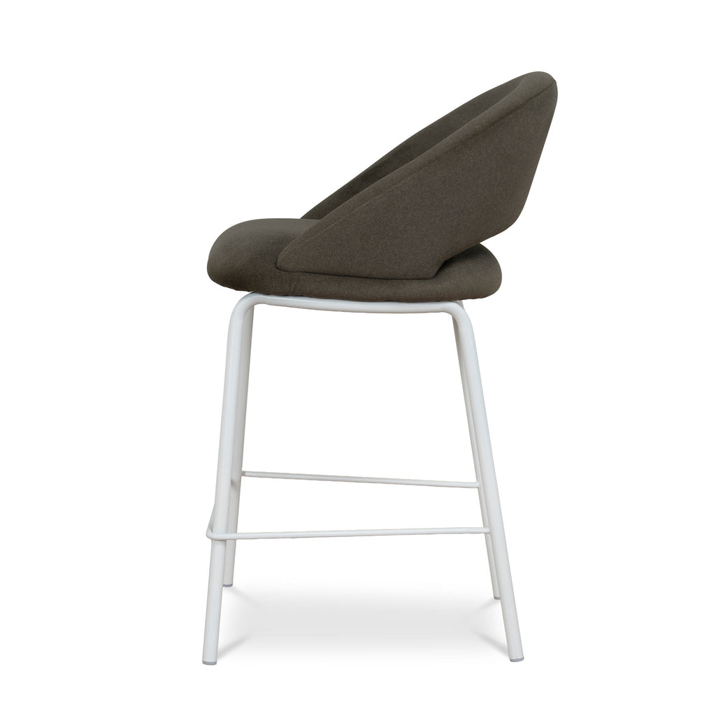 White Amalfi Bar Stool - Dark Moss Green (Set of 2)