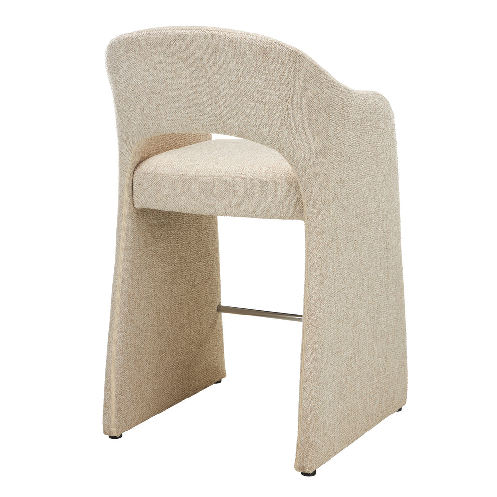 65cm Fabric Amalfi Bar Stool - Cobble Beige (Set of 2)