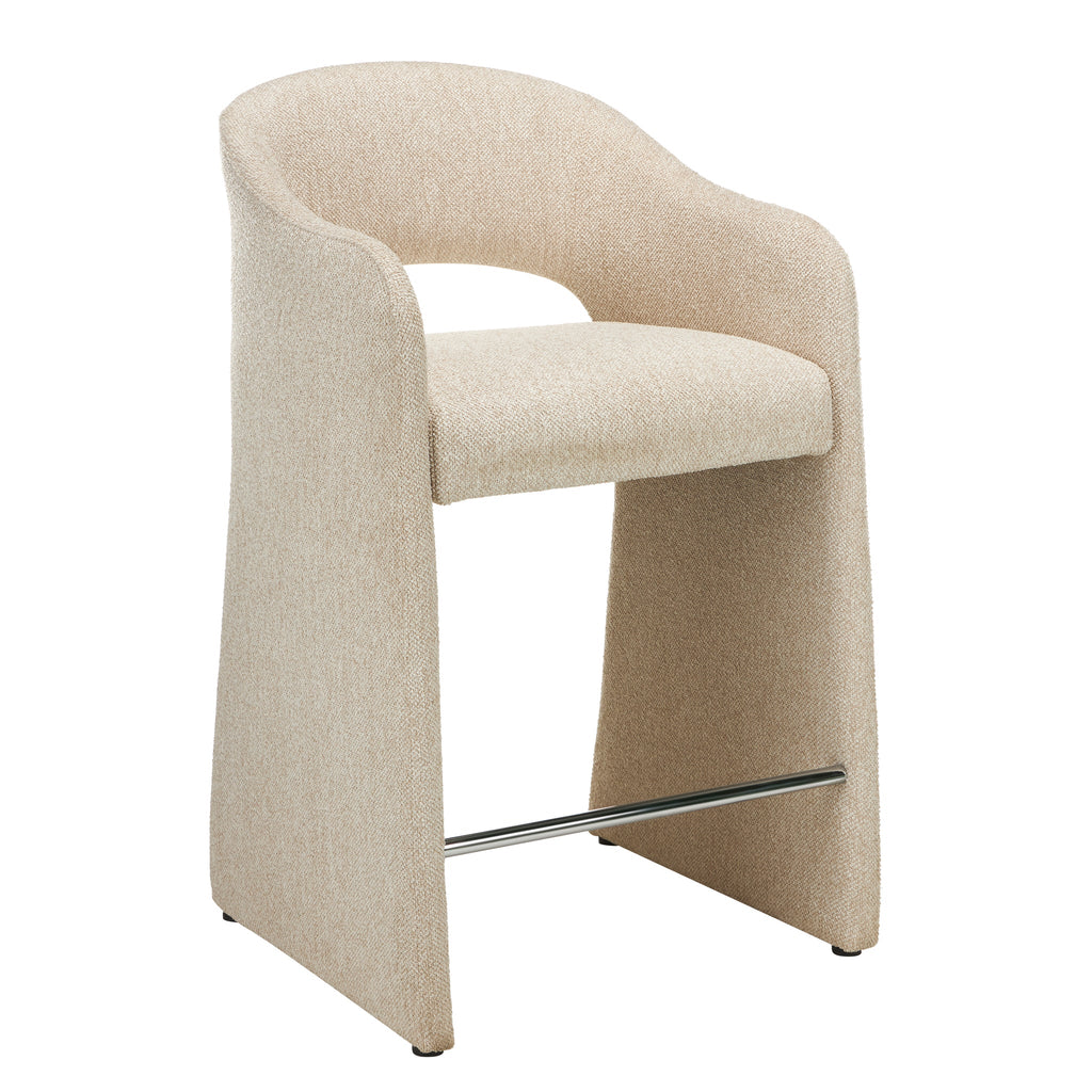 65cm Fabric Amalfi Bar Stool - Cobble Beige (Set of 2)
