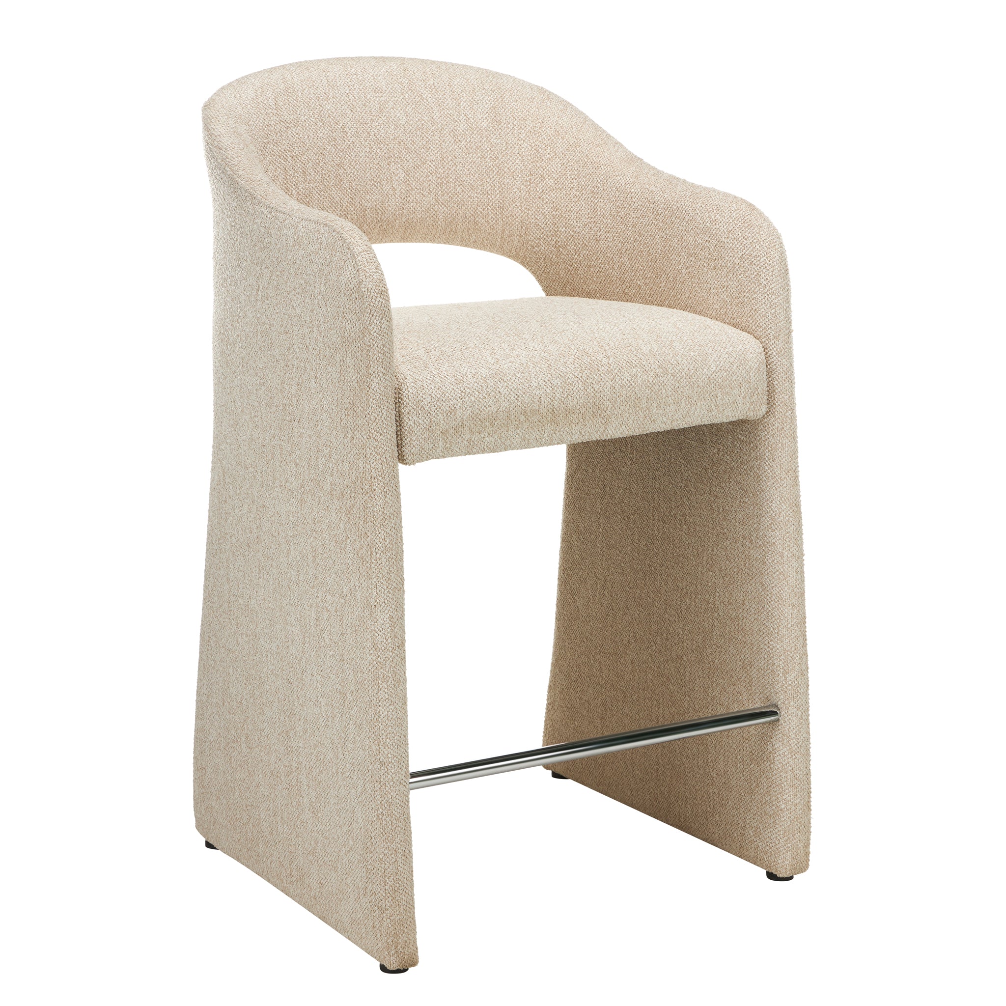 65cm Fabric Amalfi Bar Stool - Cobble Beige (Set of 2)