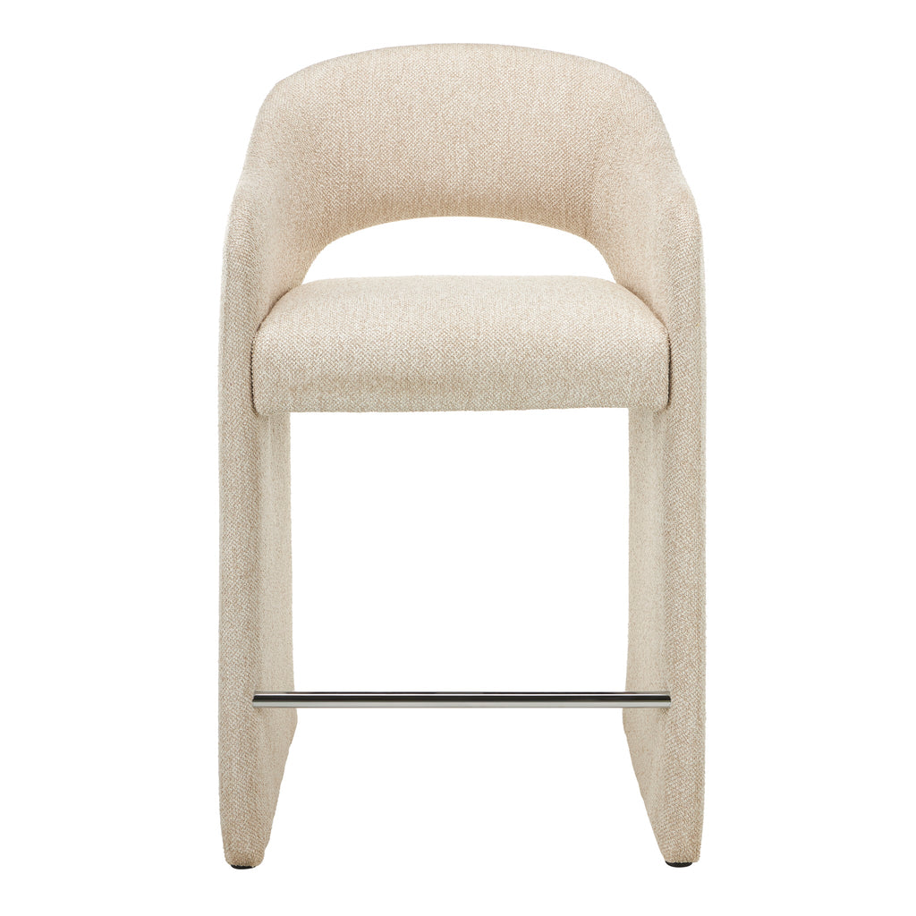 65cm Fabric Amalfi Bar Stool - Cobble Beige (Set of 2)