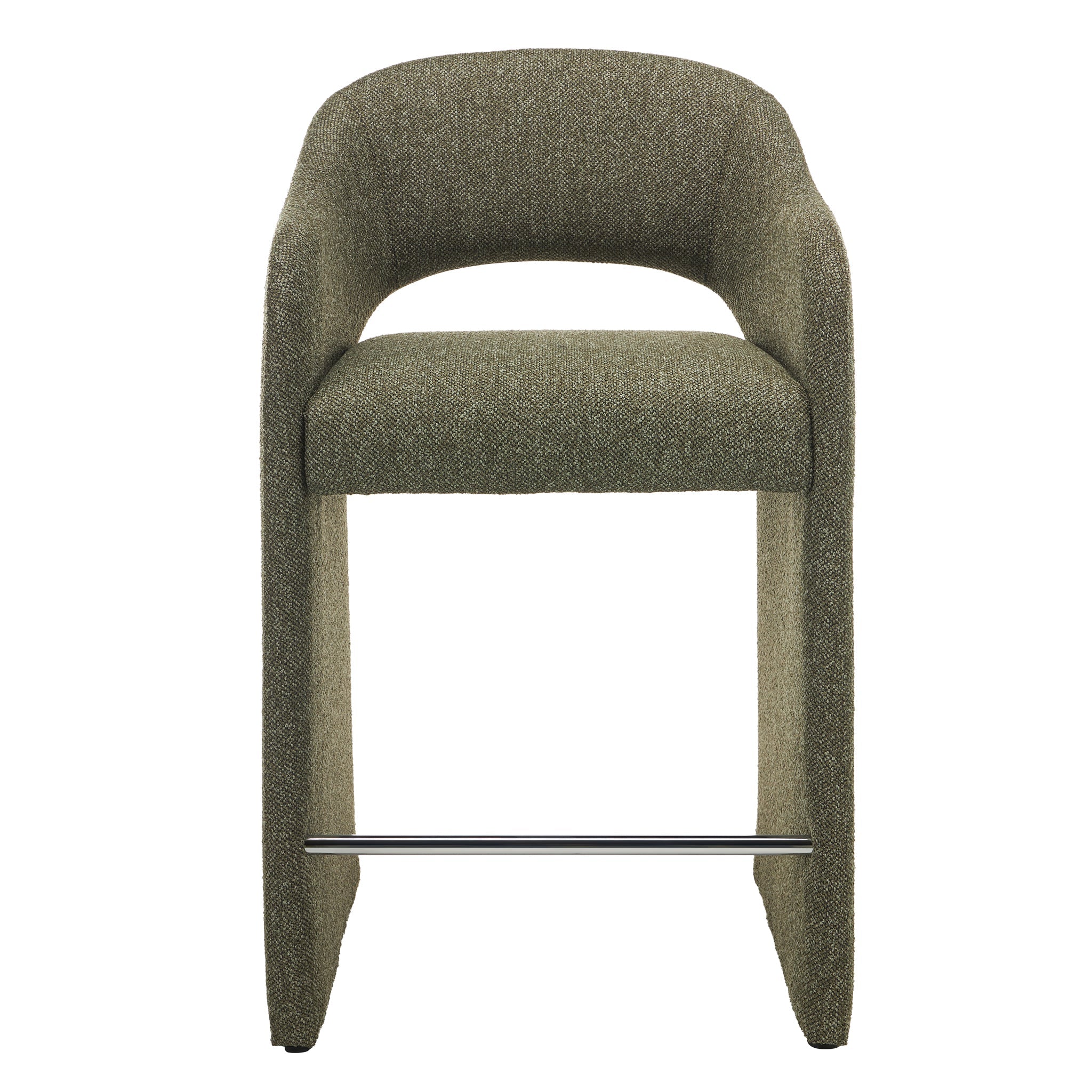 65cm Fabric Amalfi Bar Stool - Twill Green (Set of 2)